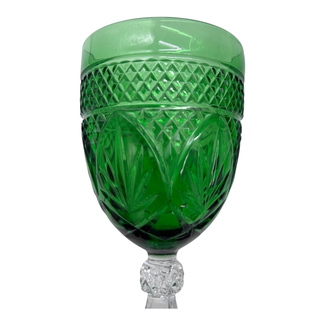 (15) Emerald Longchamp Crystal Goblets - 4