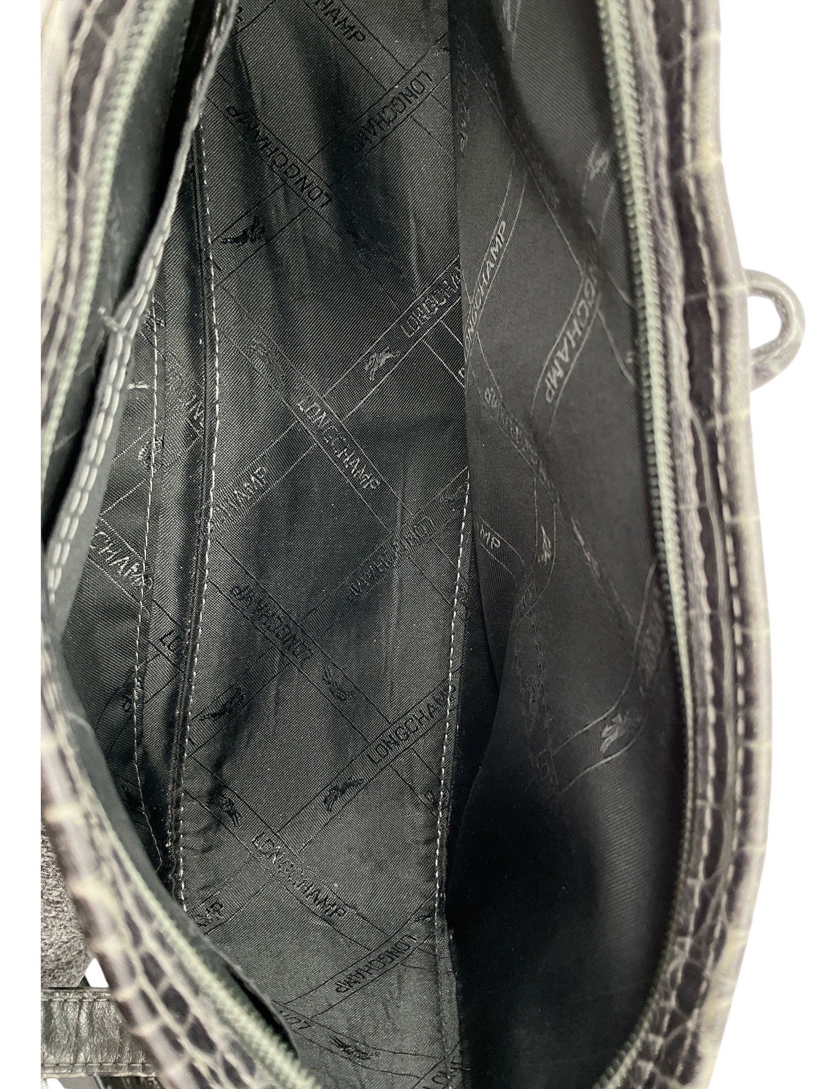 Longchamp Embossed Leather Shoulder Bag - 4
