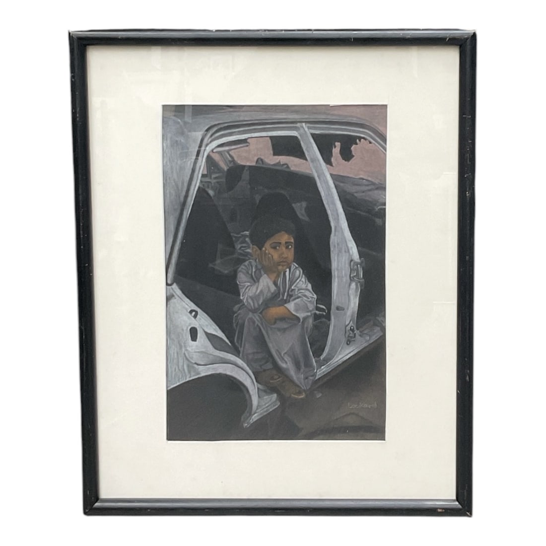 Framed Print of Boy in Car by Lockard (1 of 3)