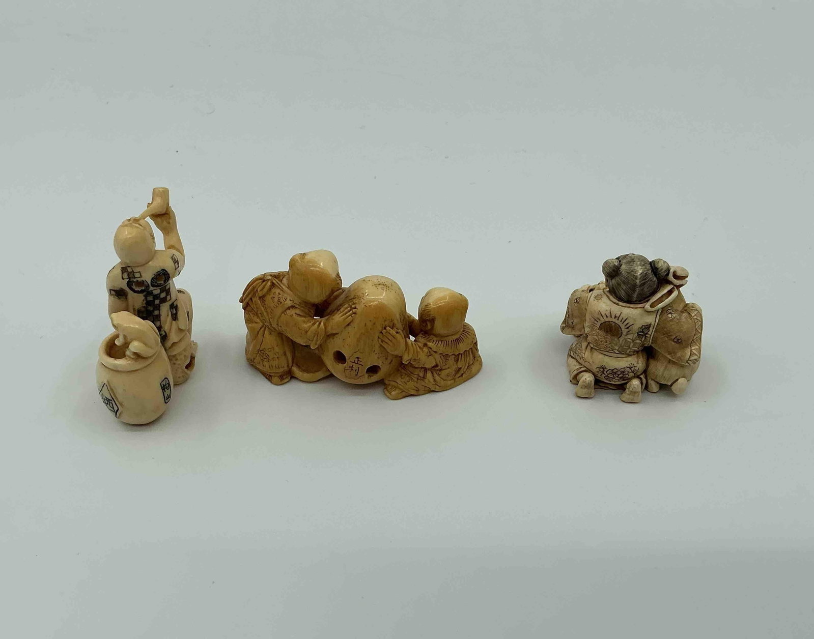 Three Japanese Style Netsuke Figurines - 3