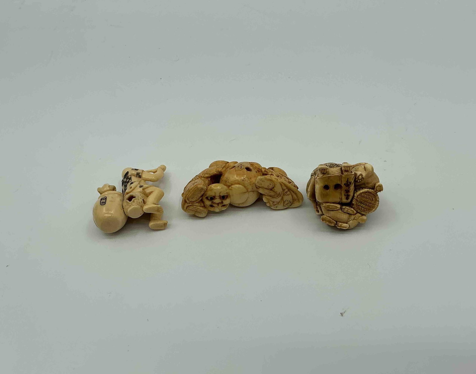 Three Japanese Style Netsuke Figurines - 5