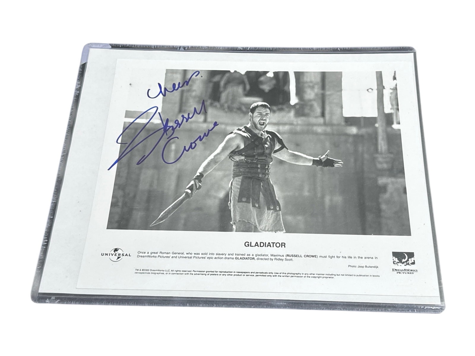 Russell Crowe Signed Gladiator Film Still with Certificate of Authenticity (1 of 3)