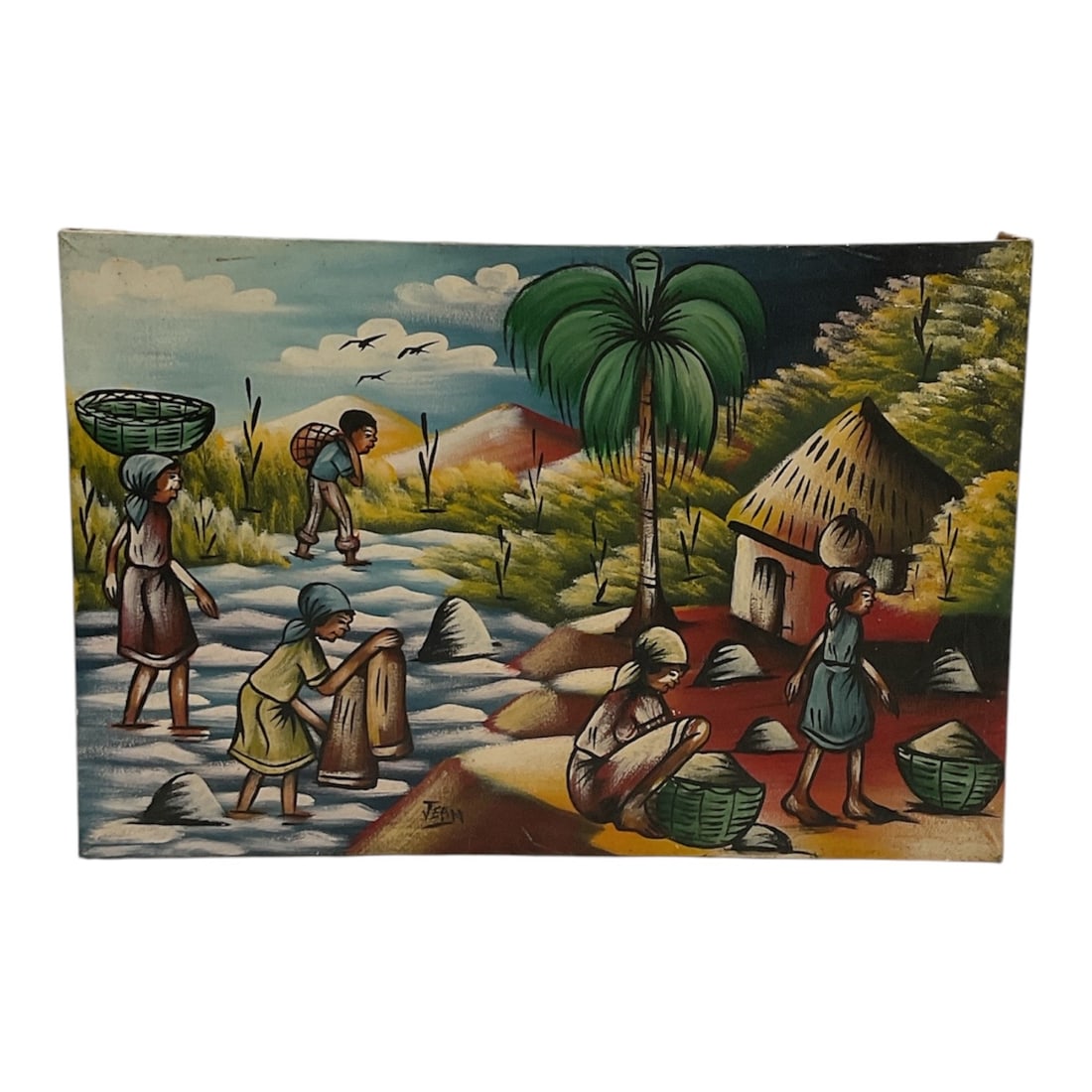 Haitian Village Scene Painting - Jean (1 of 4)