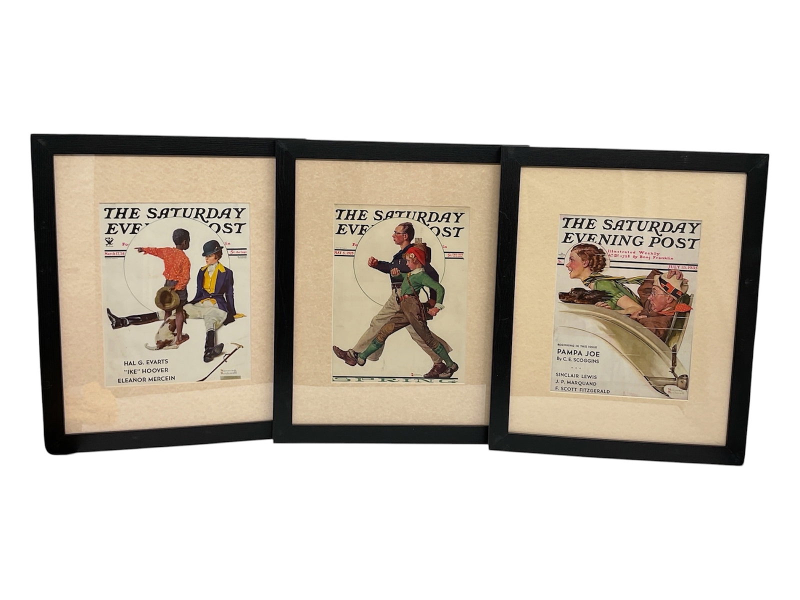 "Pardon My Path," "Spring," and "The Rumble Seat" by Norman Rockwell (United States, 1894-1978) (1 of 2)