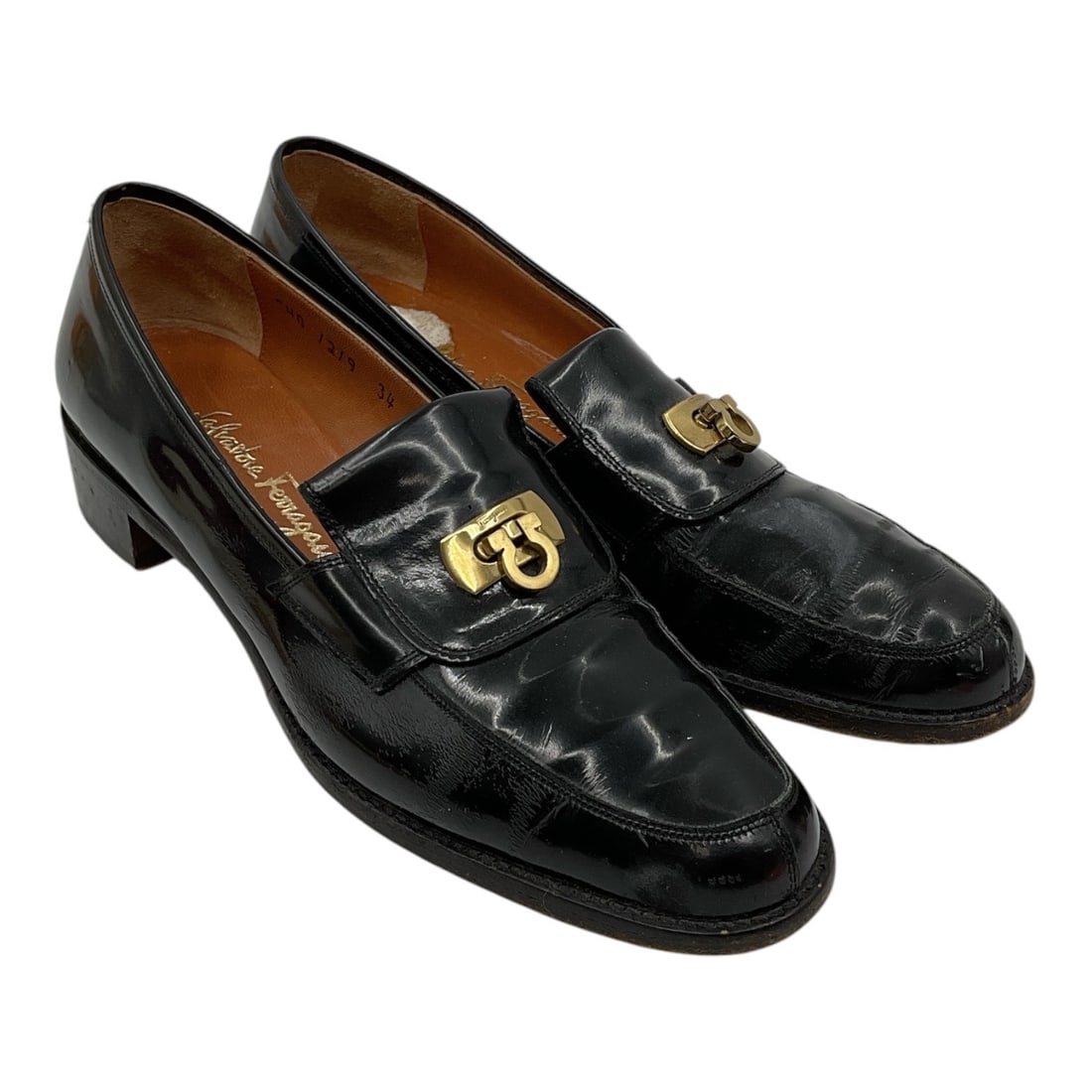 Salvatore Ferragamo Black Leather Loafers Size 7.5 (1 of 4)
