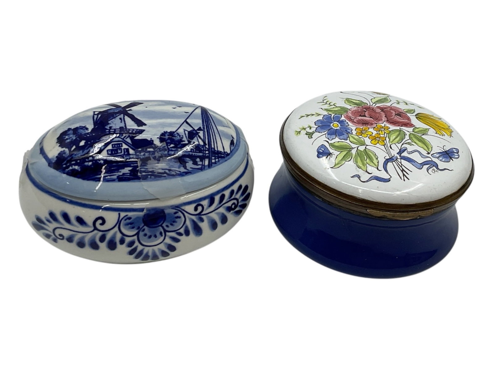 Pair of Decorative Porcelain Trinket Boxes (1 of 3)