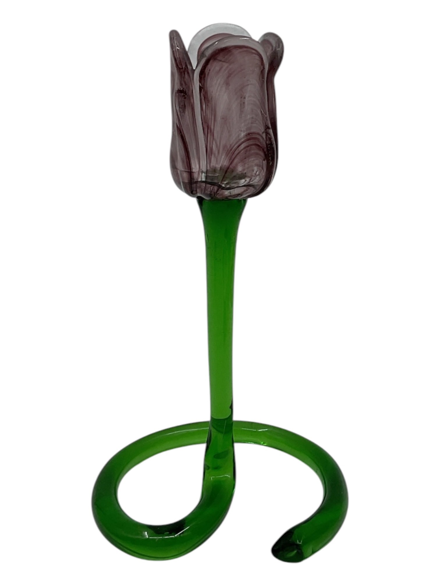 Art Glass Tulip Form Candle Holder (1 of 2)