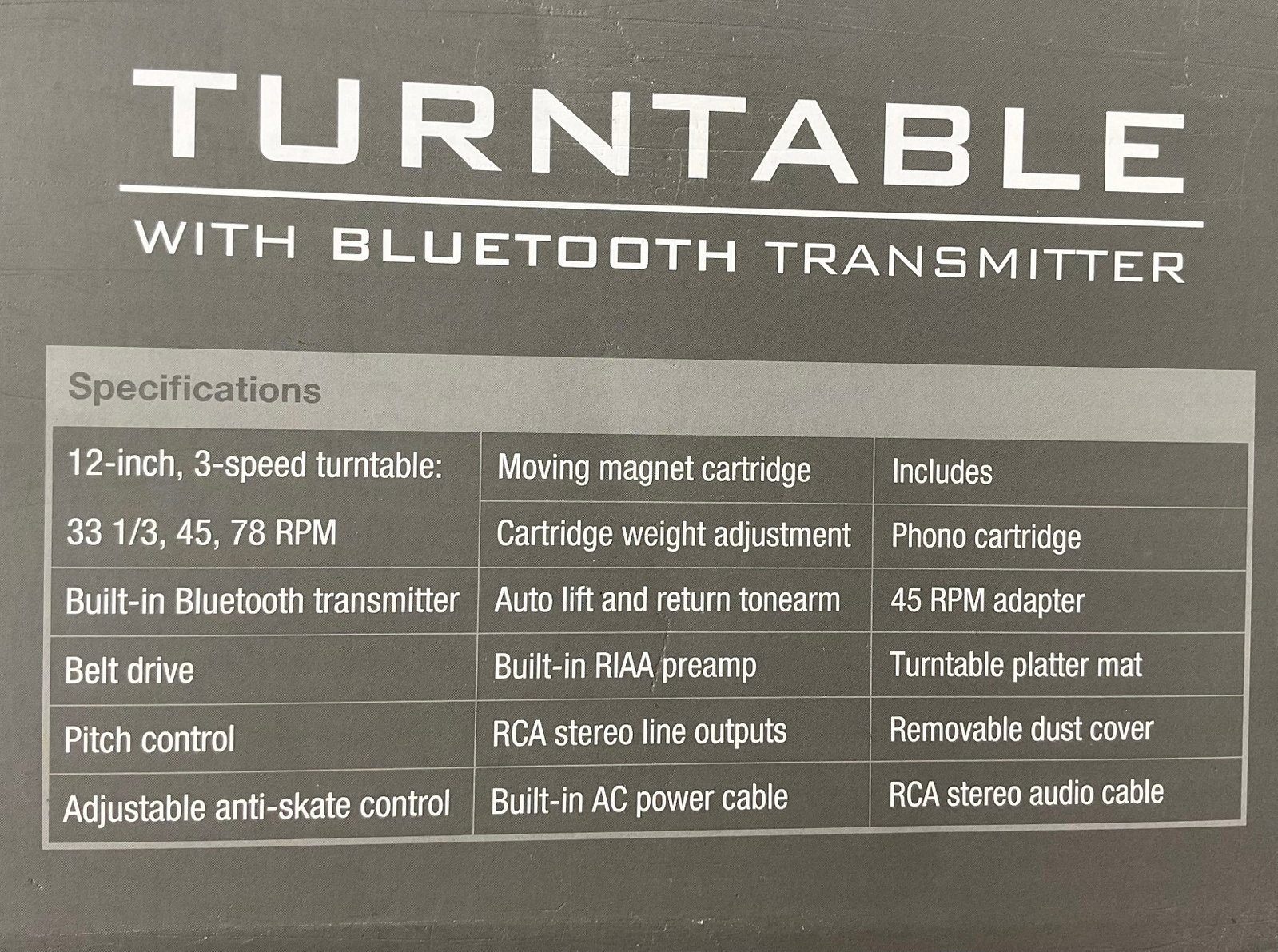 Turntable with Bluetooth Transmitter - 3