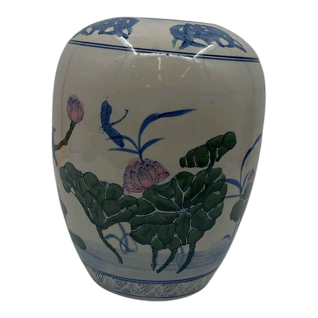 Chinese Blue and White Crackle Glaze Prunus and Bird Vase: Lot Name: Chinese Blue and White Crackle Glaze Prunus and Bird Vase Dimensions: 11 inches (Height) x 8 inches (Diameter) Medium: Hand-Painted Glazed Porcelain Style: Chinoiserie / Traditional Asian