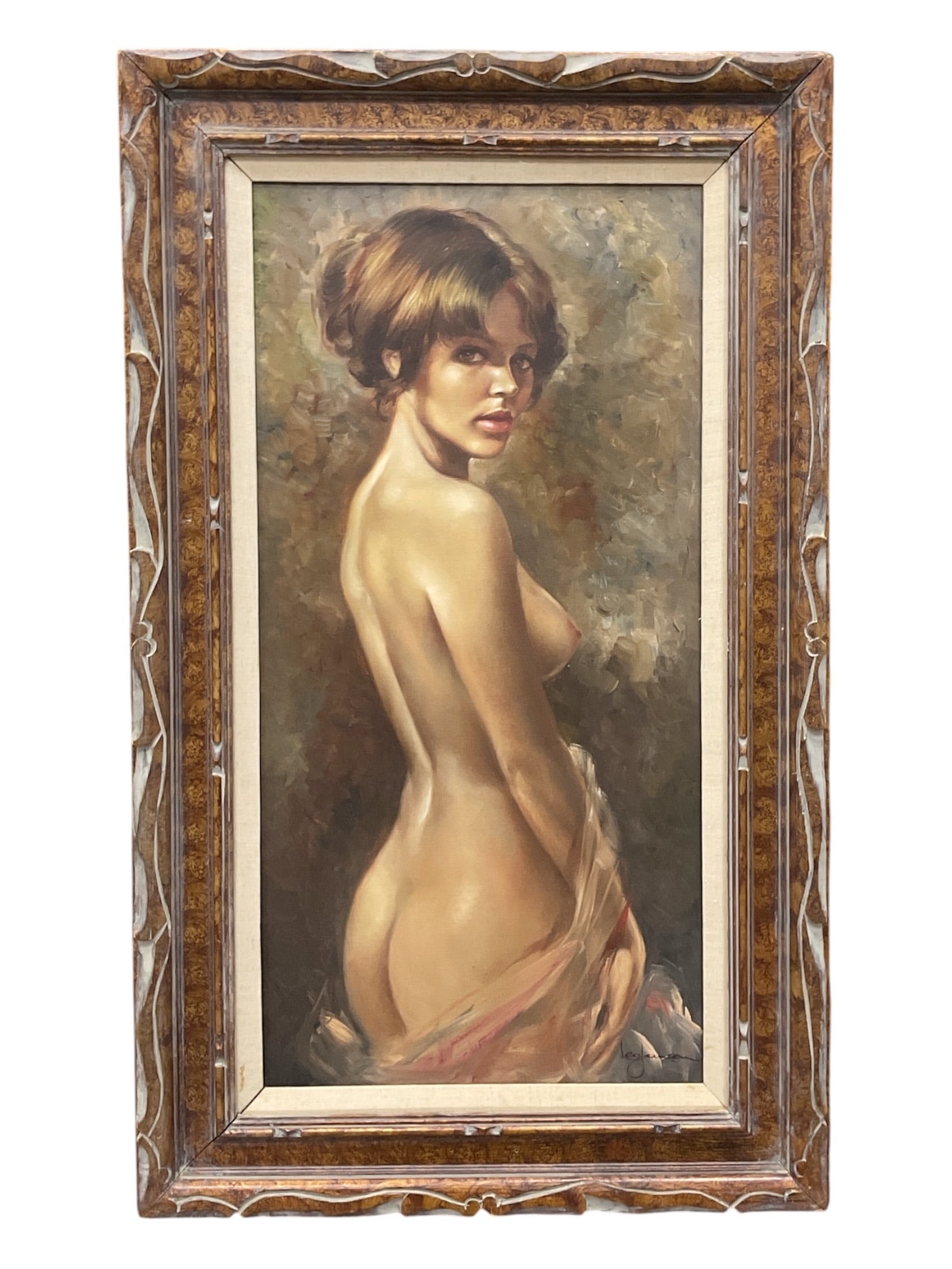 Leo Jansen (1930–1980) - Playboy: This mid-century female nude portrait painting is an original work by the celebrated Dutch-American artist Leo Jansen (1930–1980). Known widely for his iconic illustrations as a commissioned