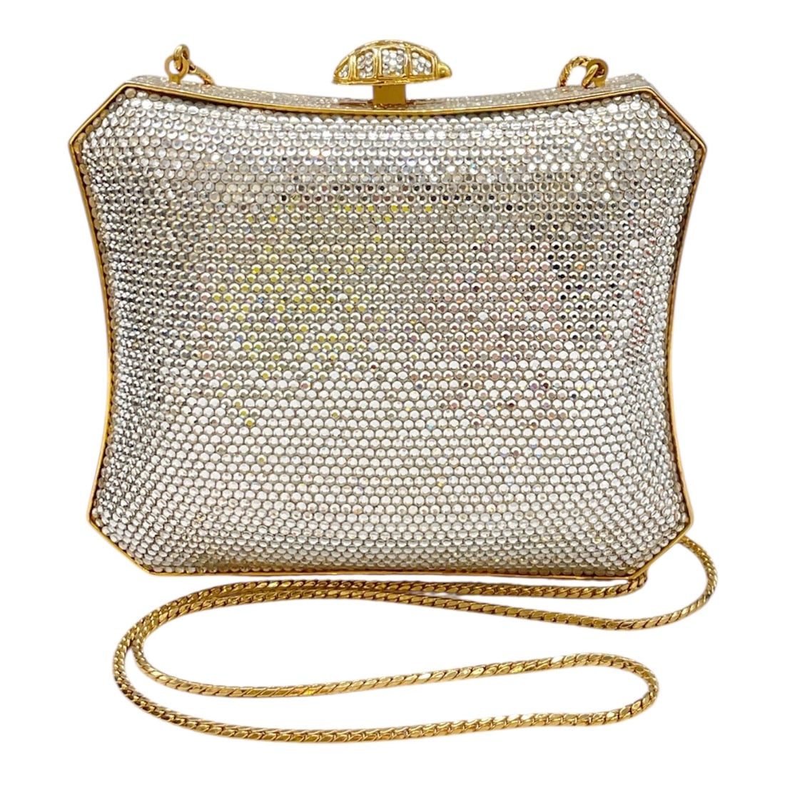 Judith Leiber Clear Swarovski Crystal Minaudière Evening Clutch with Mirror and Compact (1 of 11)