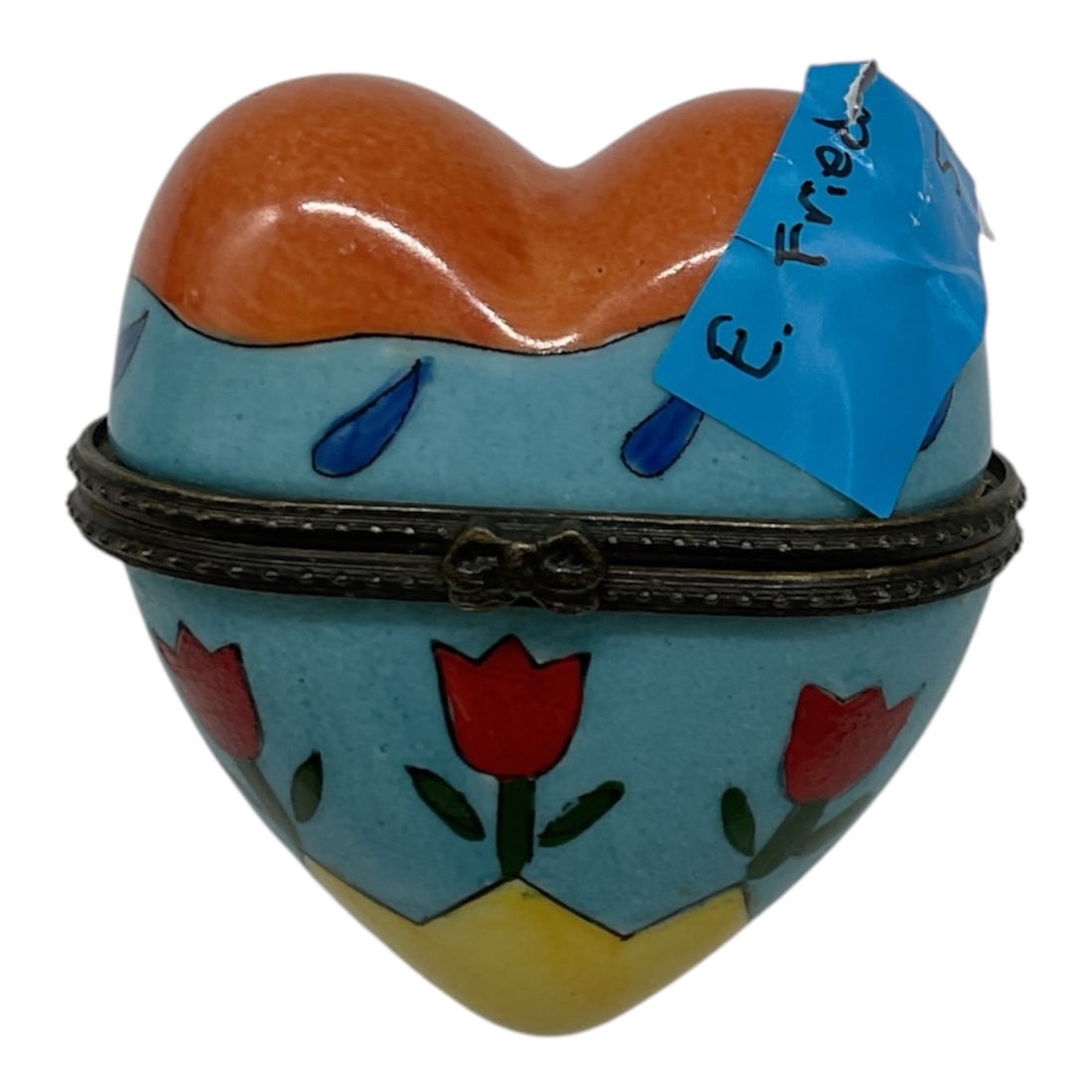 Vintage Heart Shaped Hinged Trinket Box (1 of 2)