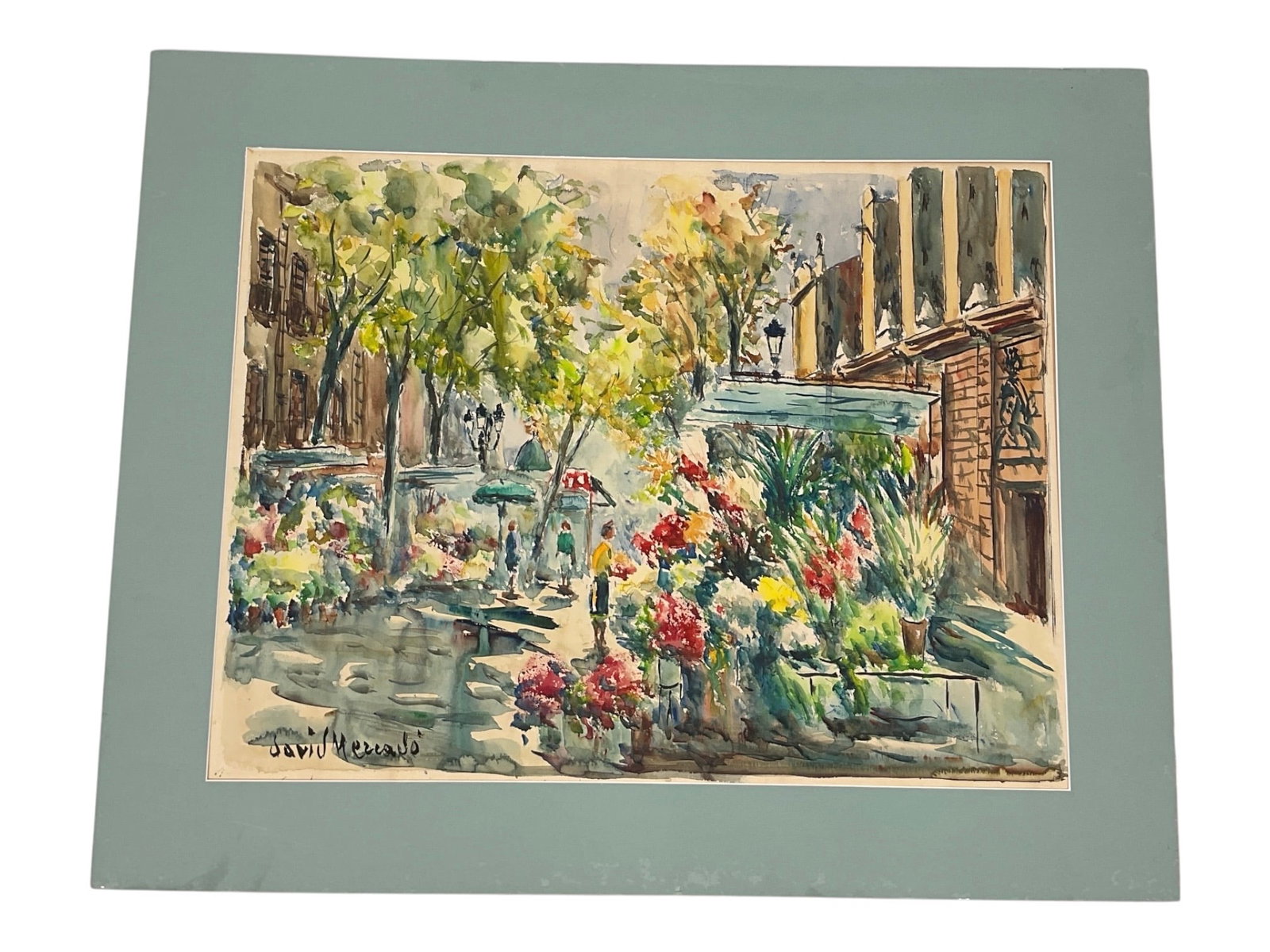 Floral Street Scene - Signed David M (1 of 4)