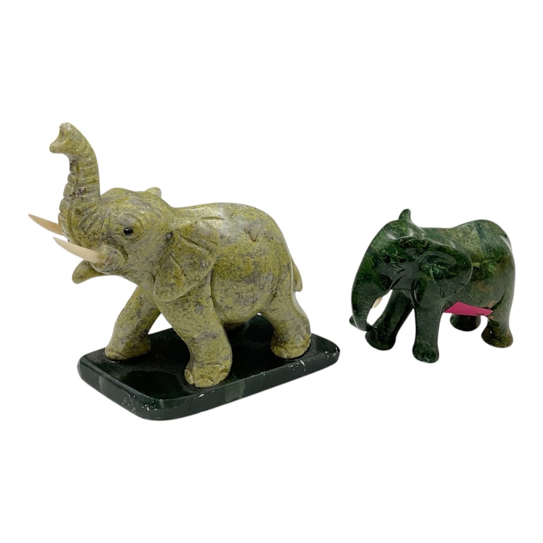 Pair of Carved Stone Elephant Figurines (1 of 4)