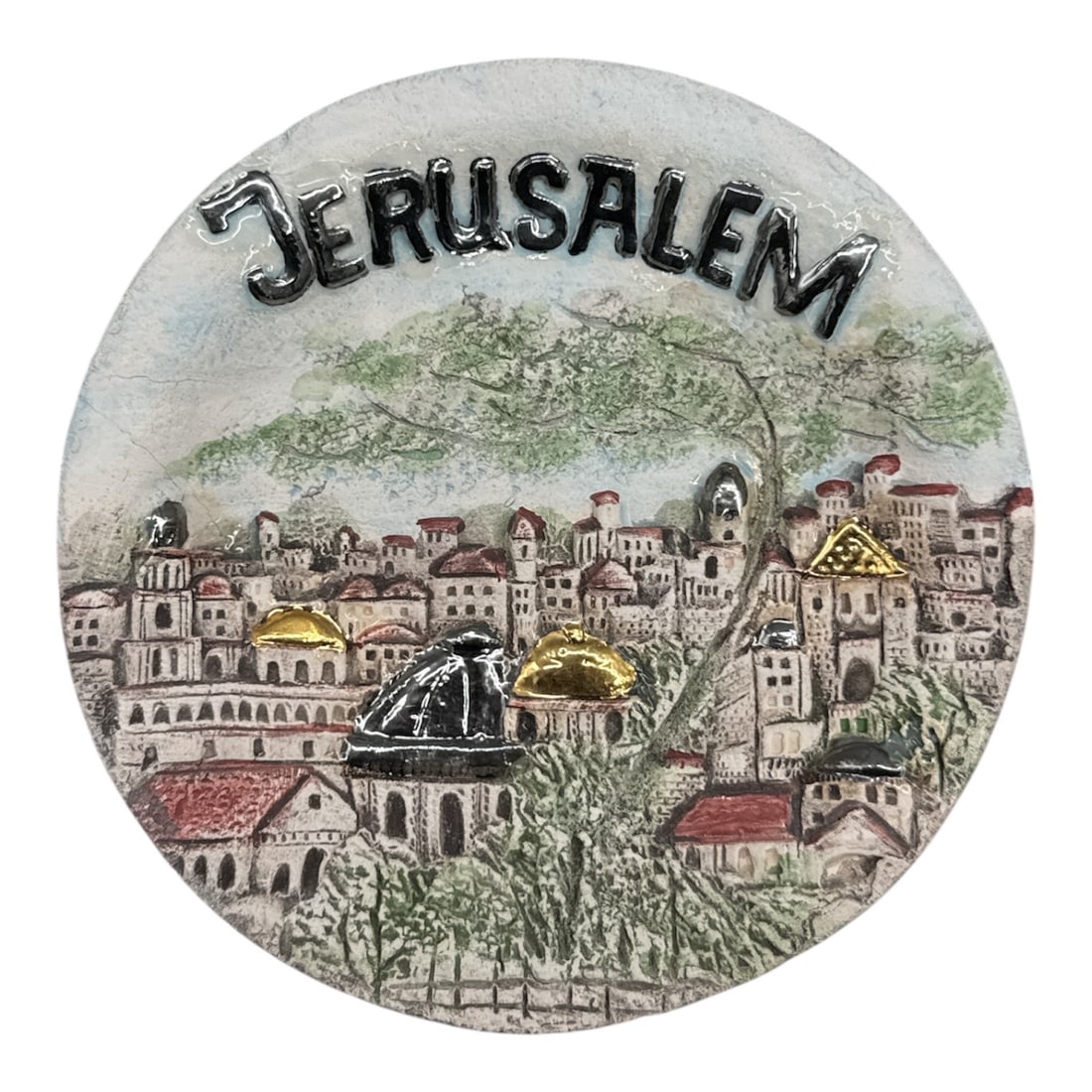 Jerusalem Souvenir Decorative Wall Plate with Cityscape Relief (1 of 2)