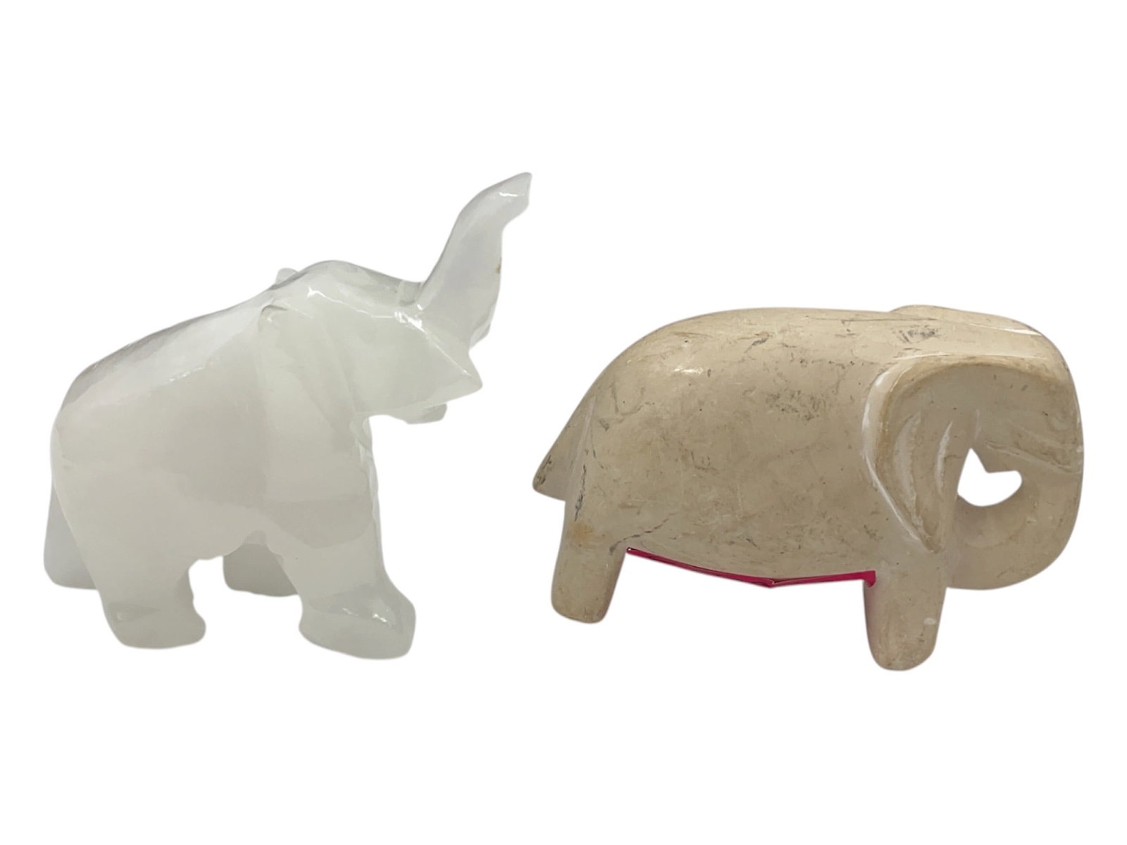 Pair of Carved Stone Elephant Figurines (1 of 3)