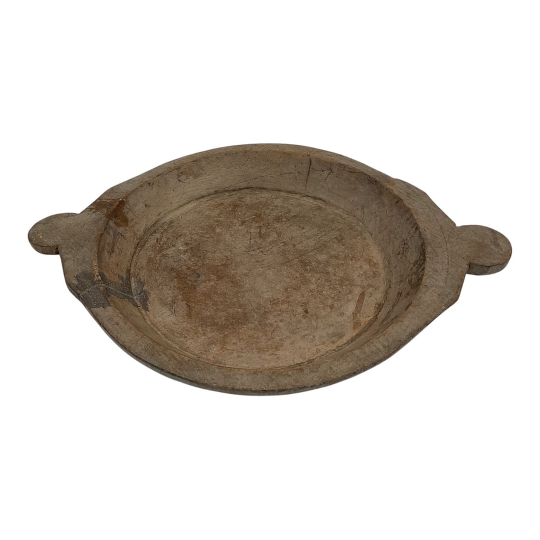 Antique Hand-Carved Wooden Dough Bowl with Handles (1 of 2)