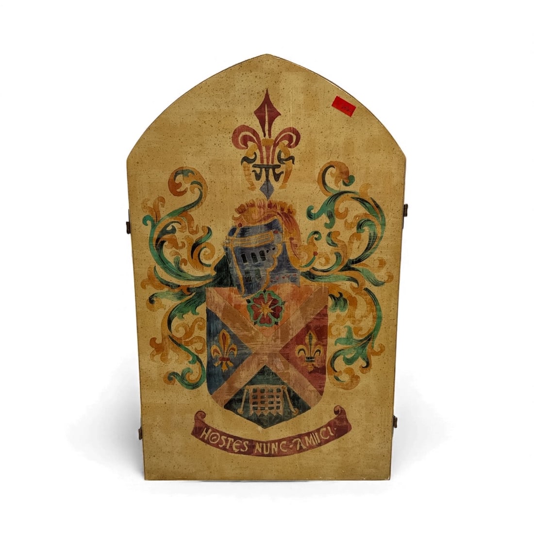 Painted Triptych Panel with Heraldic Crest - 3