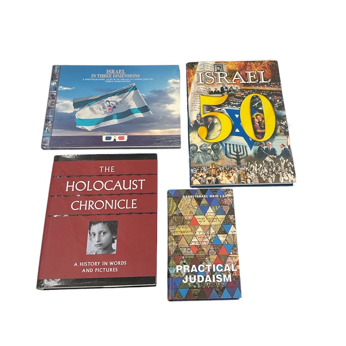 Collection of Judaica and Israel History Books Including Holocaust Chronicle and Israel 50 (1 of 3)