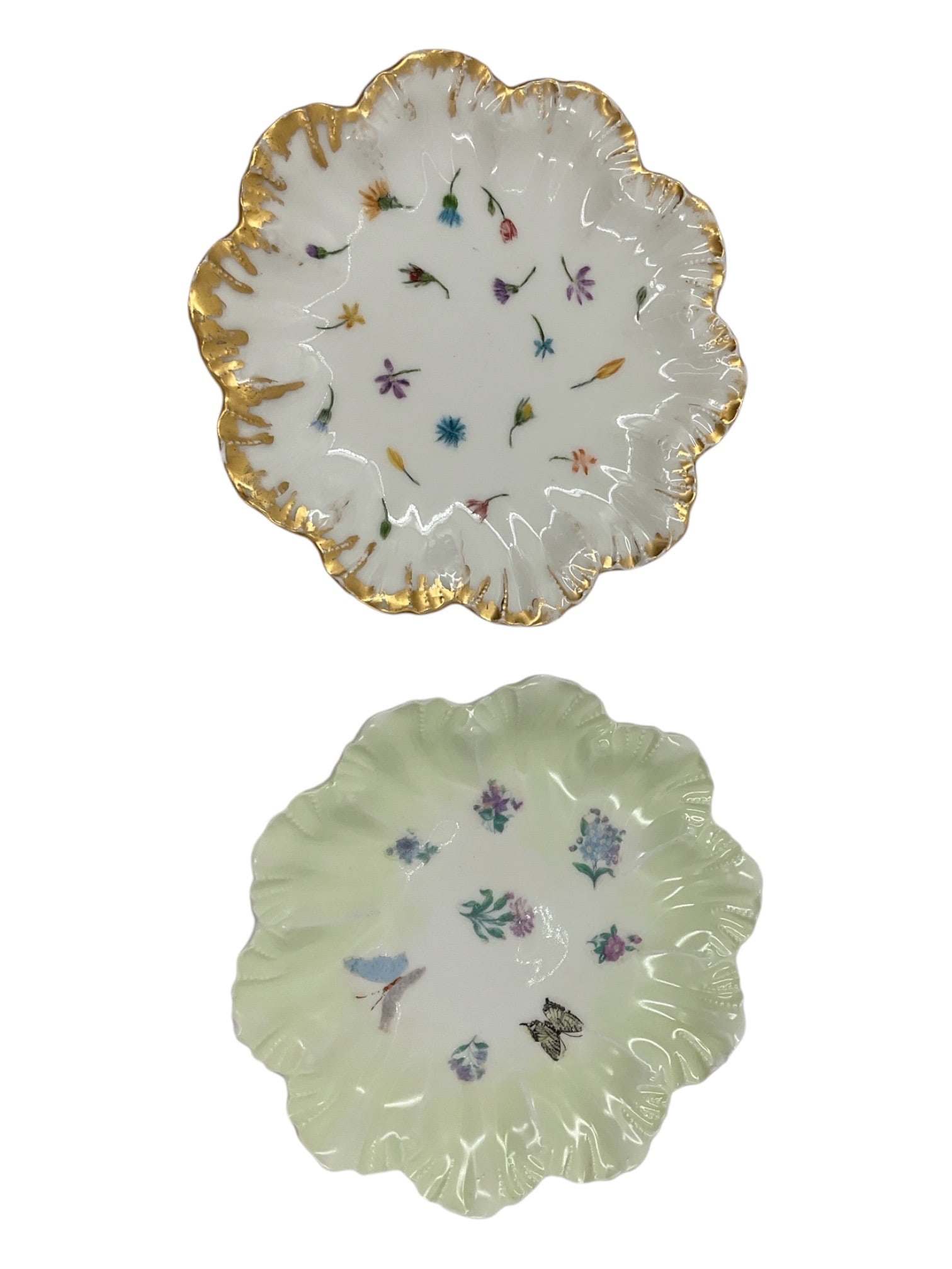 Pair of Limoges Porcelain Floral Cabinet Plates (1 of 3)