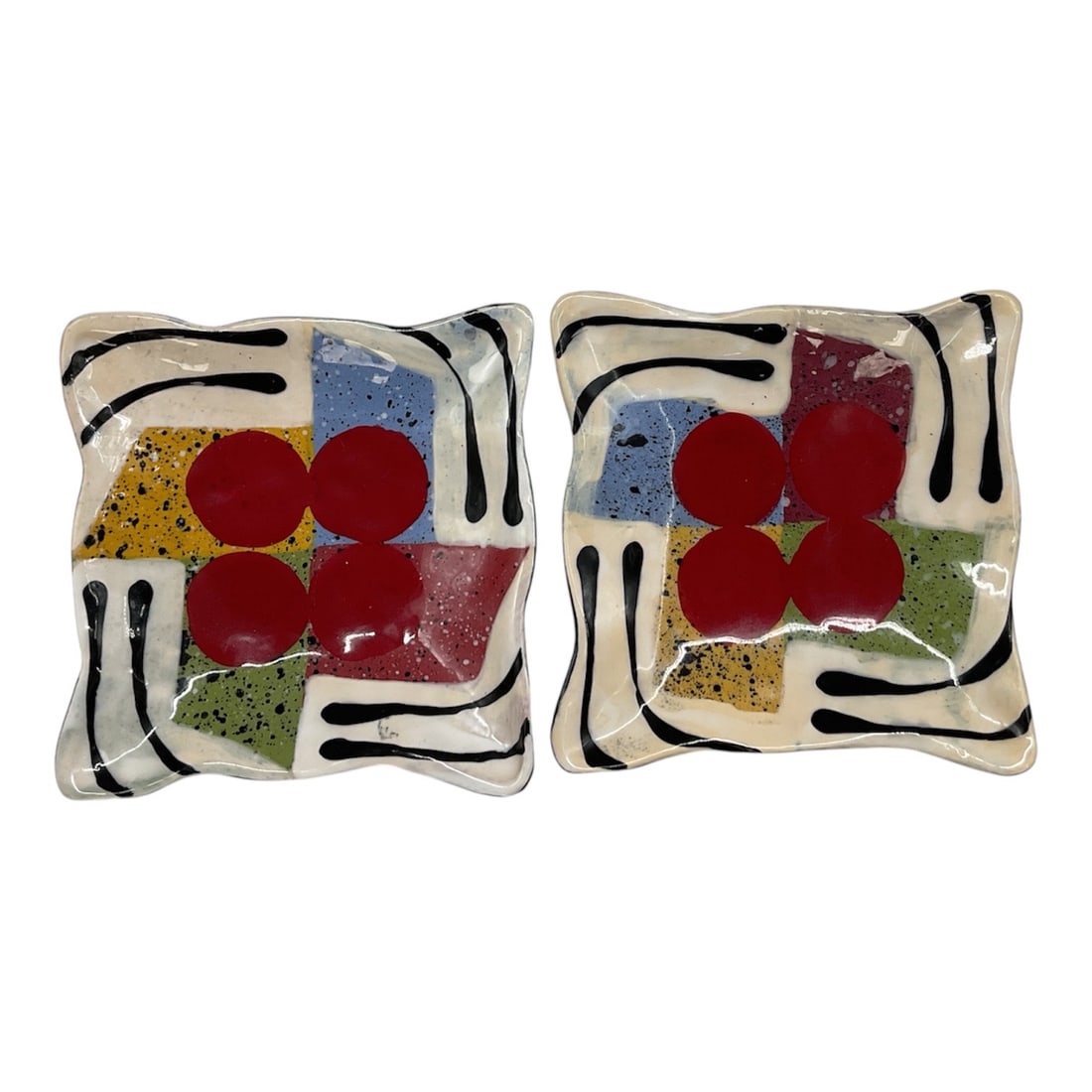 Pair of Jack Charney Abstract Ceramic Plates (1 of 2)