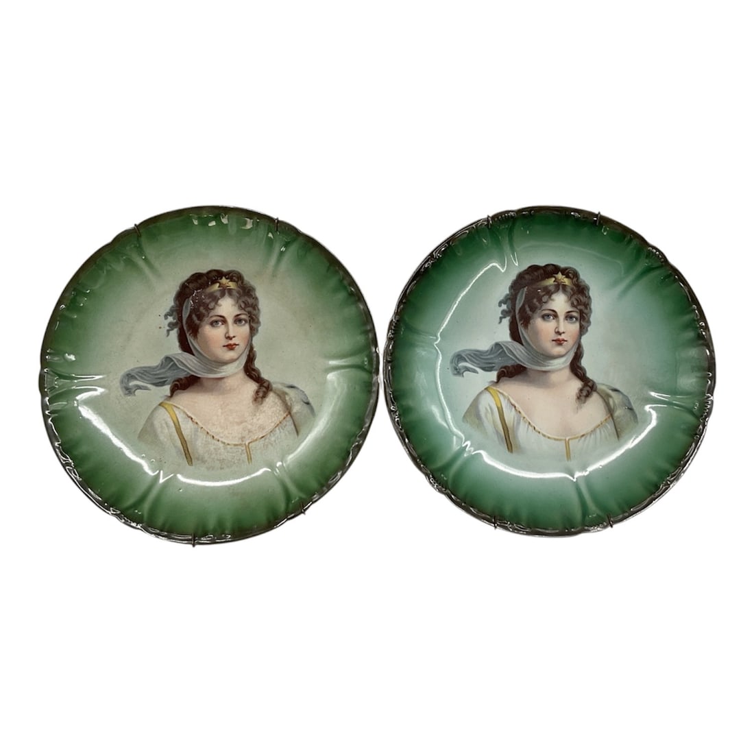 Pair of Antique Portrait Plates (1 of 3)