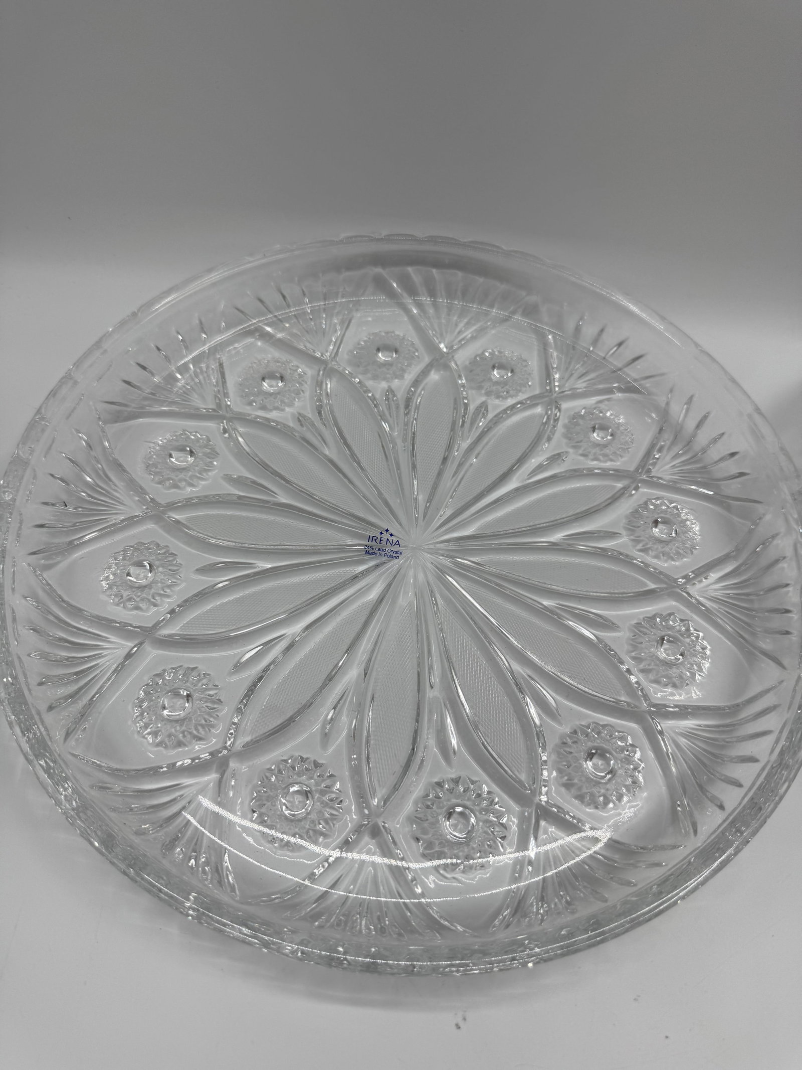 Two Cut Glass Serving Plates - 2
