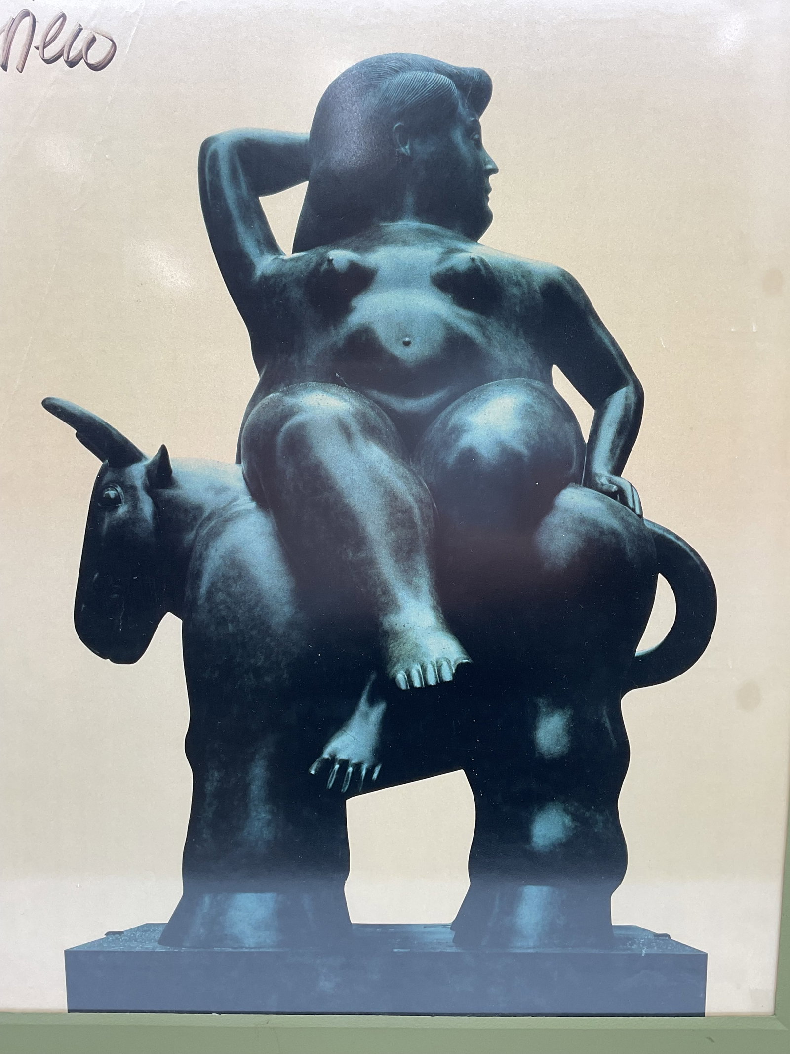 Botero Style Figural Print, Signed - 2