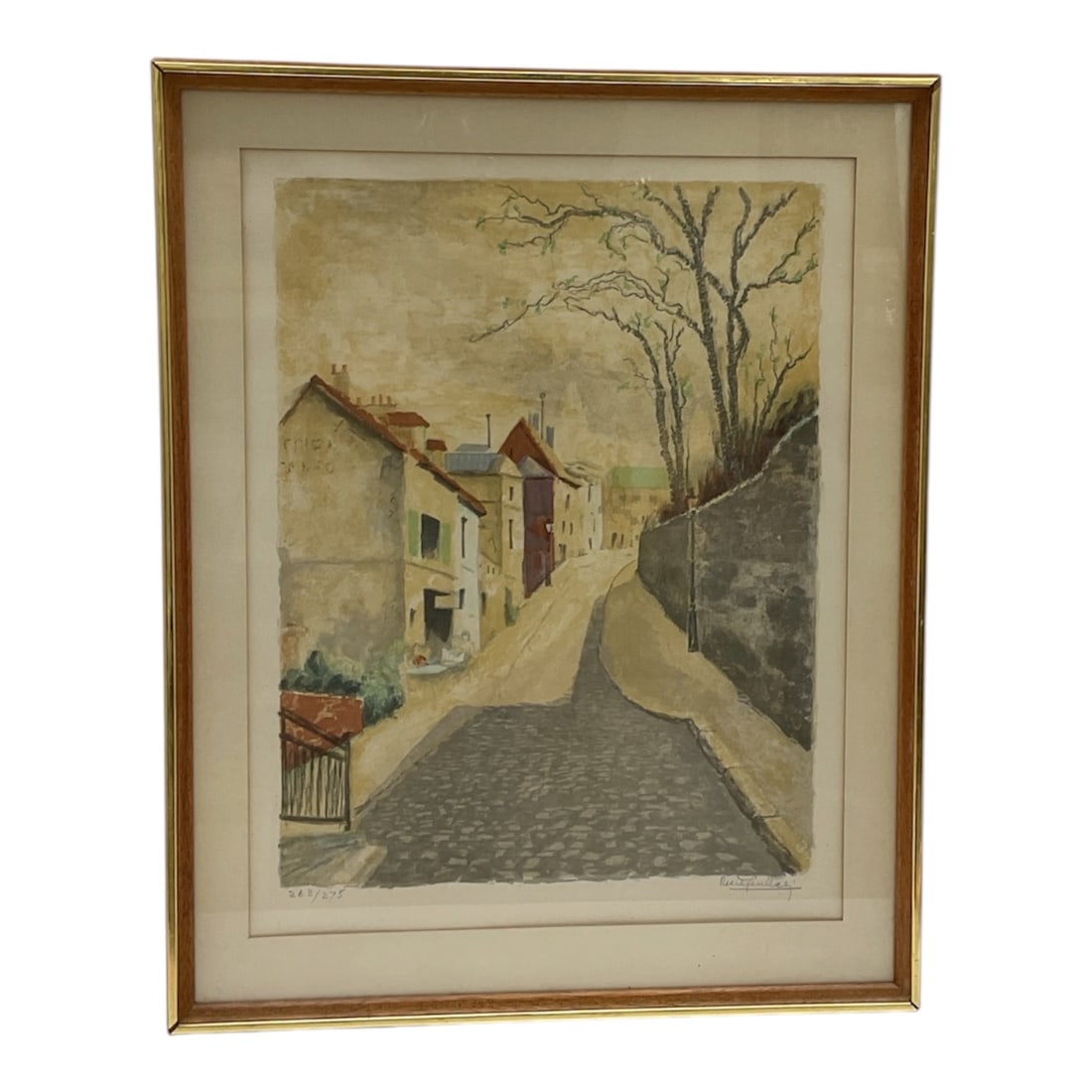 "Rue Saint-Vincent, Montmartre" Limited Edition Signed Lithograph by René Quillivic (France, (1 of 6)