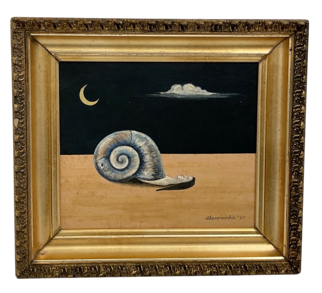 "Snail Woman" by Gertrude Abercrombie (United States, 1909-1977) Oil on Masonite (1 of 4)