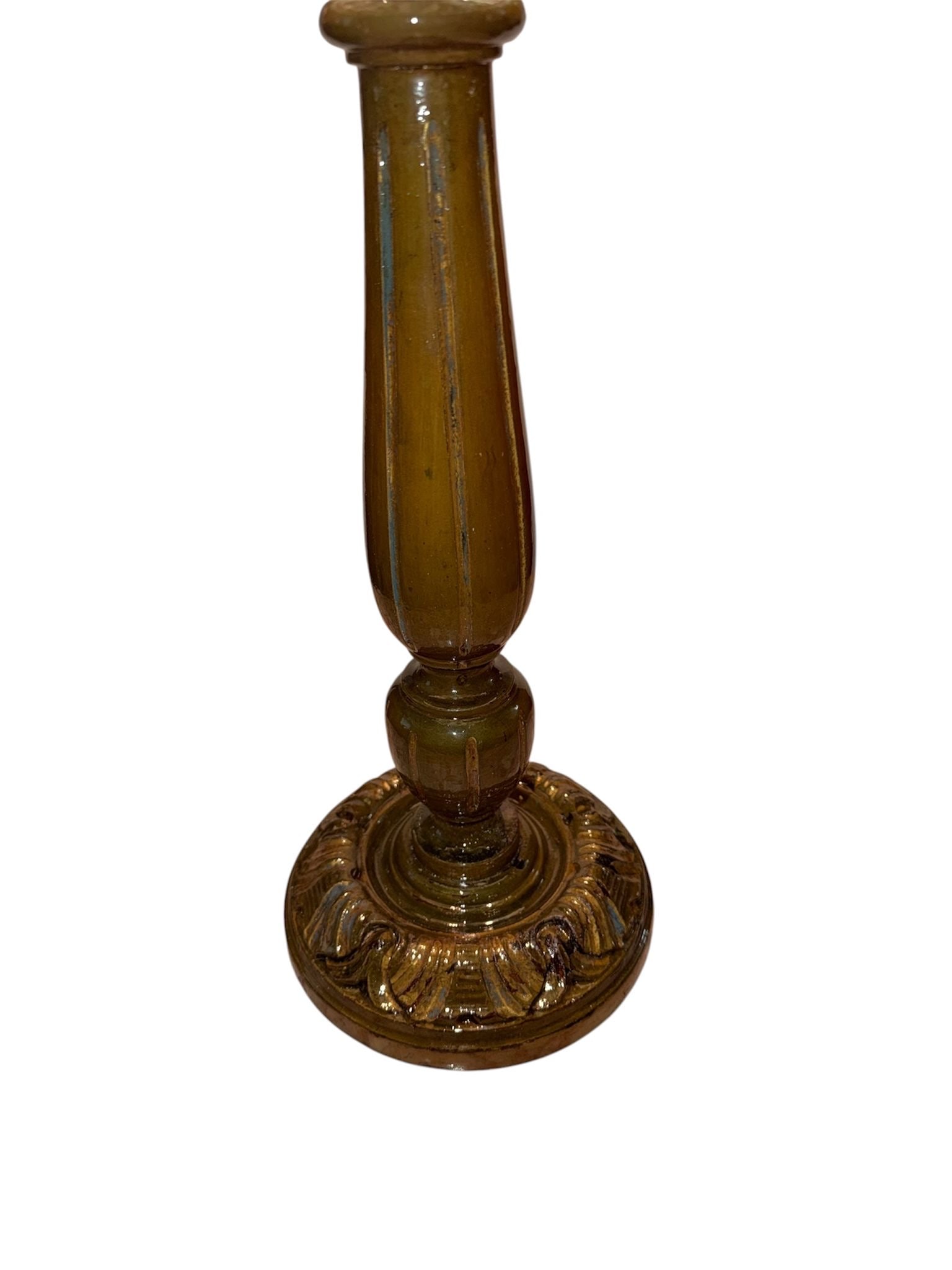 Art Nouveau Tiffany Style Leaded Glass "Grapevine" Two-Light Table Lamp - 6