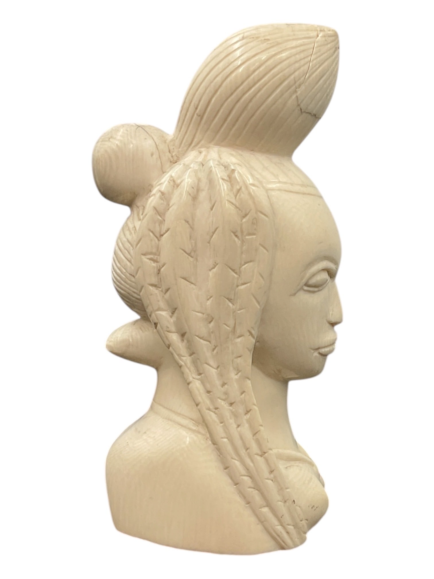 Oriental Bone Carving Figural Bust - 2
