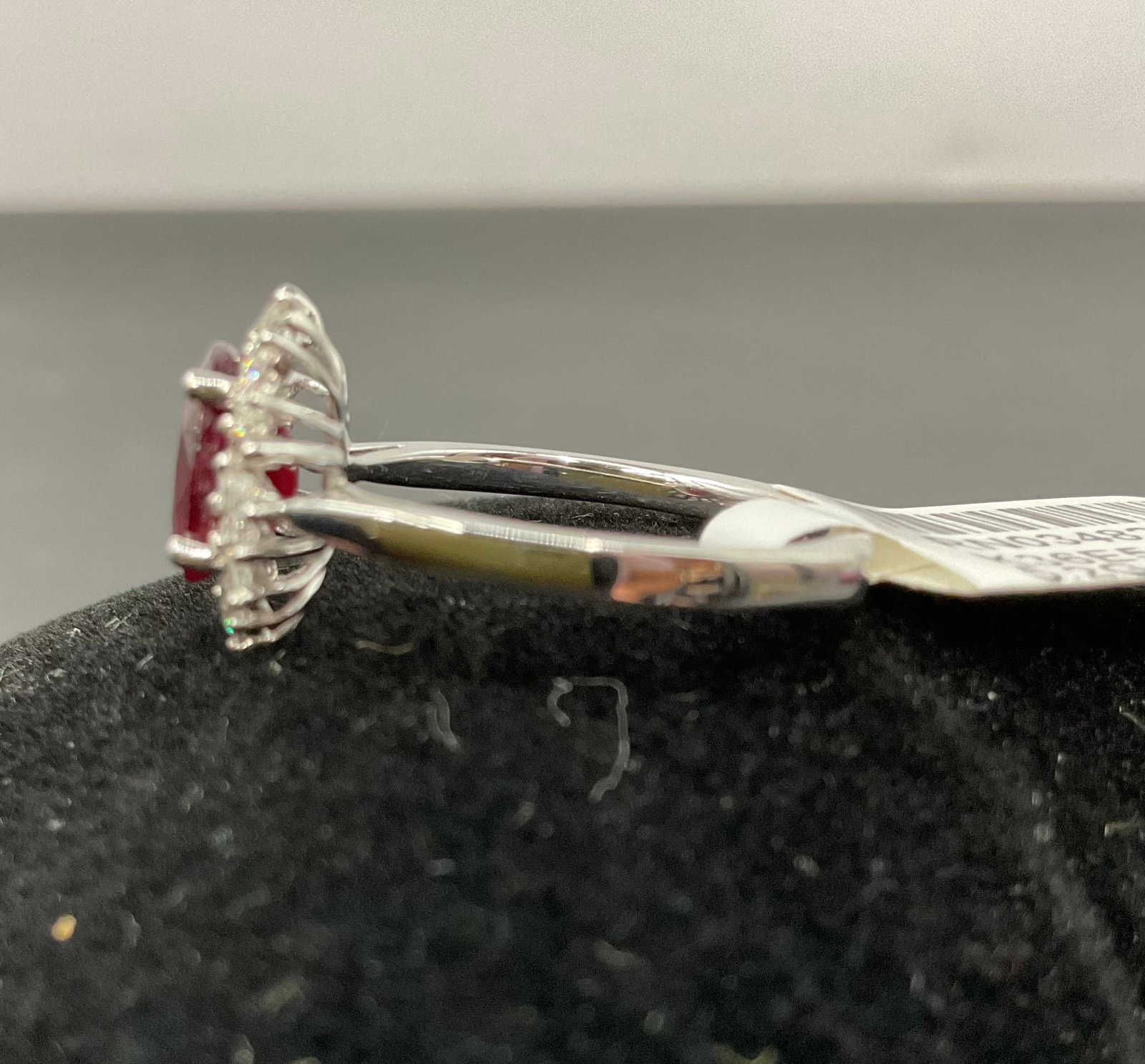 Oval Cut Ruby and Diamond Ring in Platinum - 6