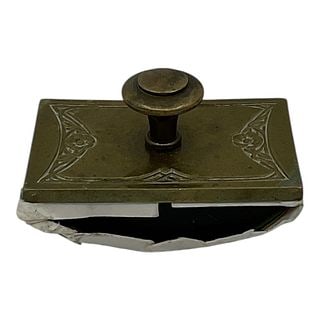 Antique Art Nouveau Brass & Wood Rocking Ink Blotter – Ornate Desk Accessory: Overview