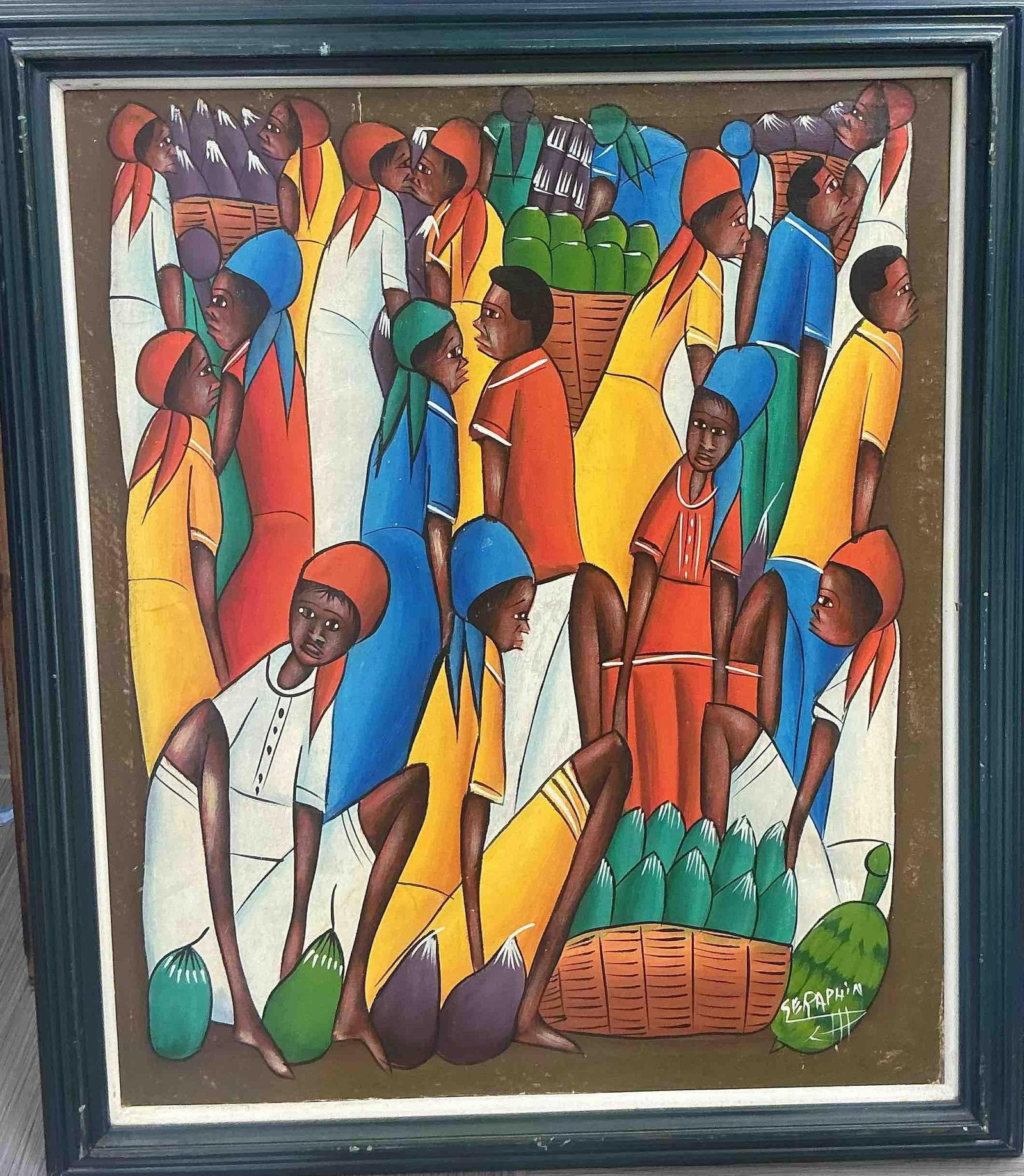 Market Scene Painting by Seraphin (Haiti) (1 of 5)