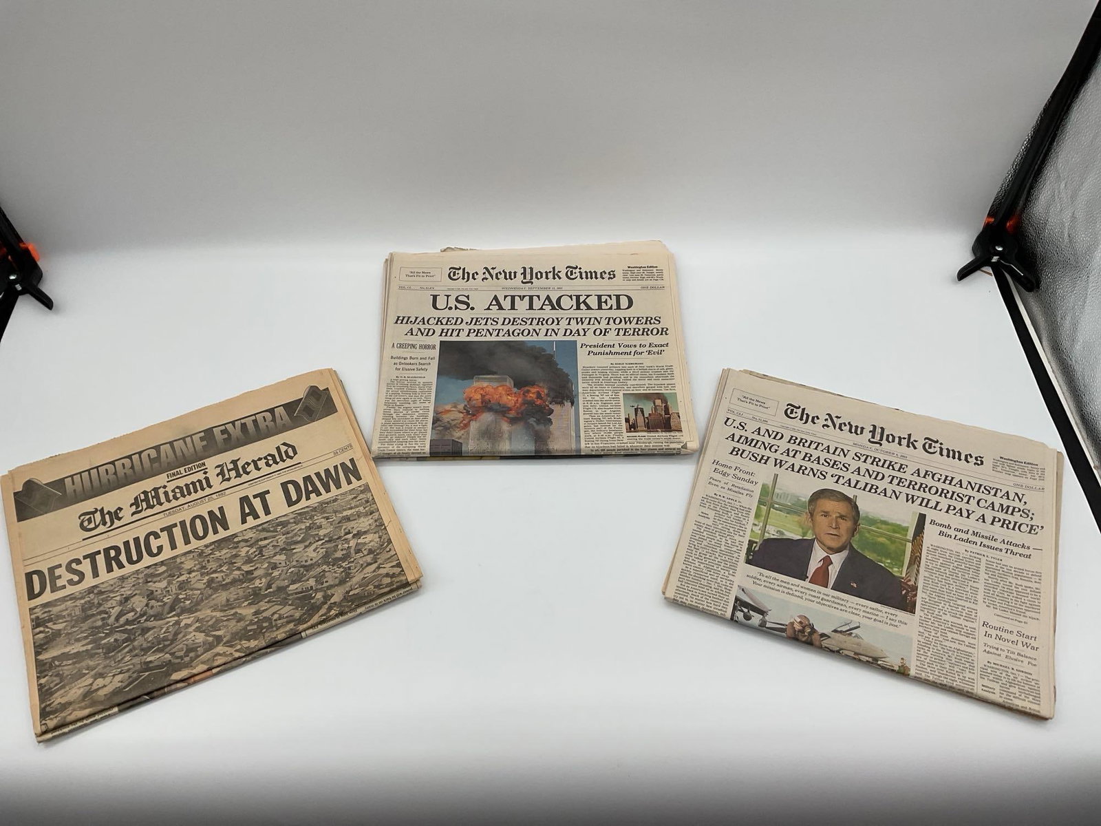 Collection of Historical Newspapers and Special Editions 9/11, Hurricane Andrew (1 of 4)