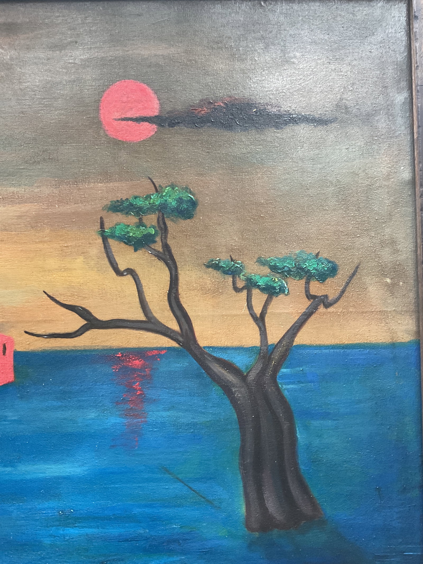 Surrealist Landscape by Gertrude Abercrombie (American, 1909-1977) Oil on Canvas - 3
