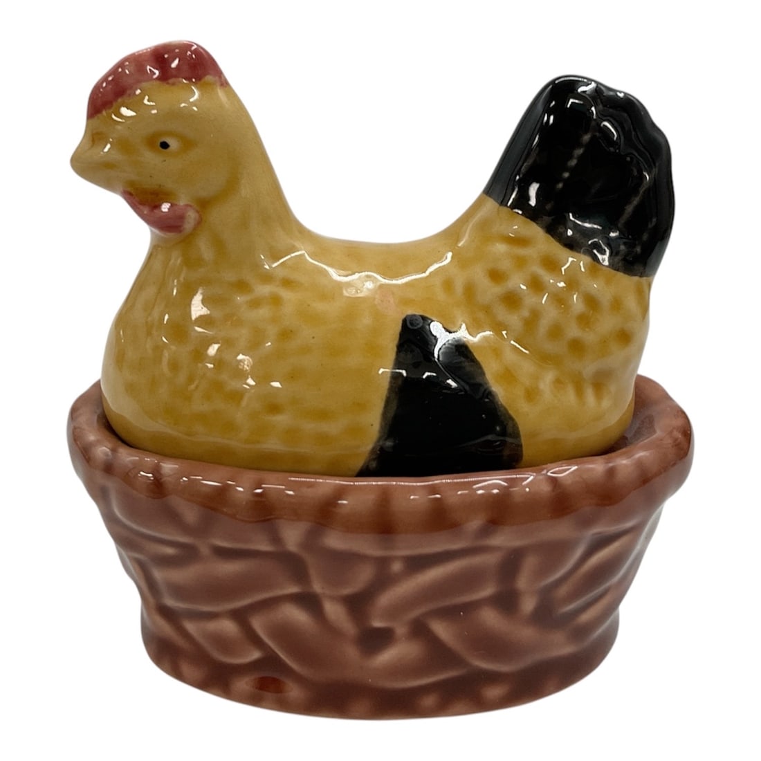 Vintage Ceramic Chicken and Nest Salt & Pepper Shaker Set (1 of 3)