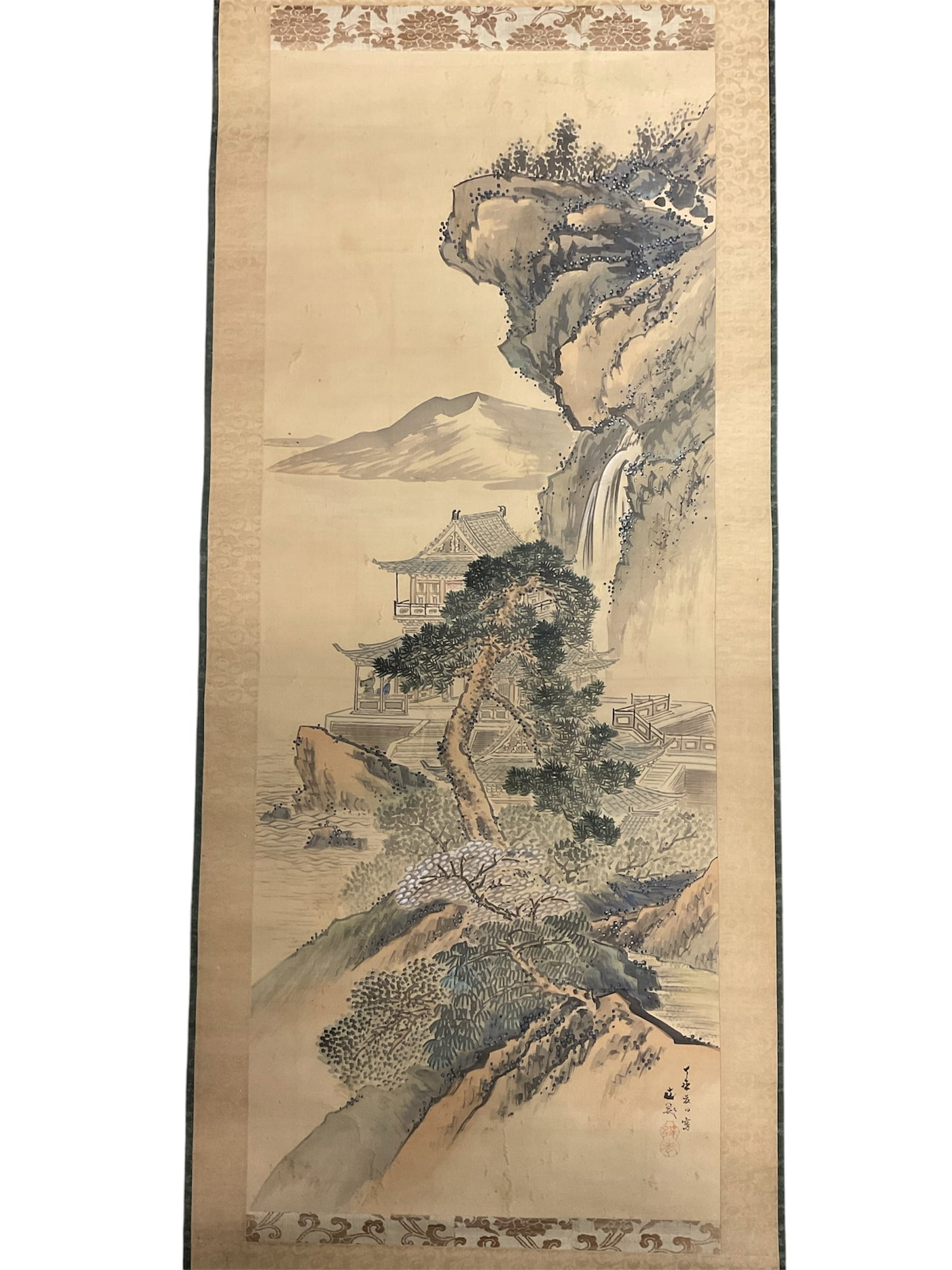 Japanese Landscape Hanging Scroll (Kakejiku), Signed - 2