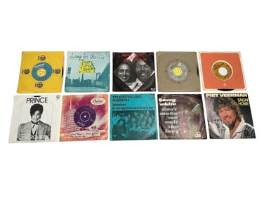 Assorted Pop, Soul, & R&B 7" Vinyl Single Records - Collection of 10