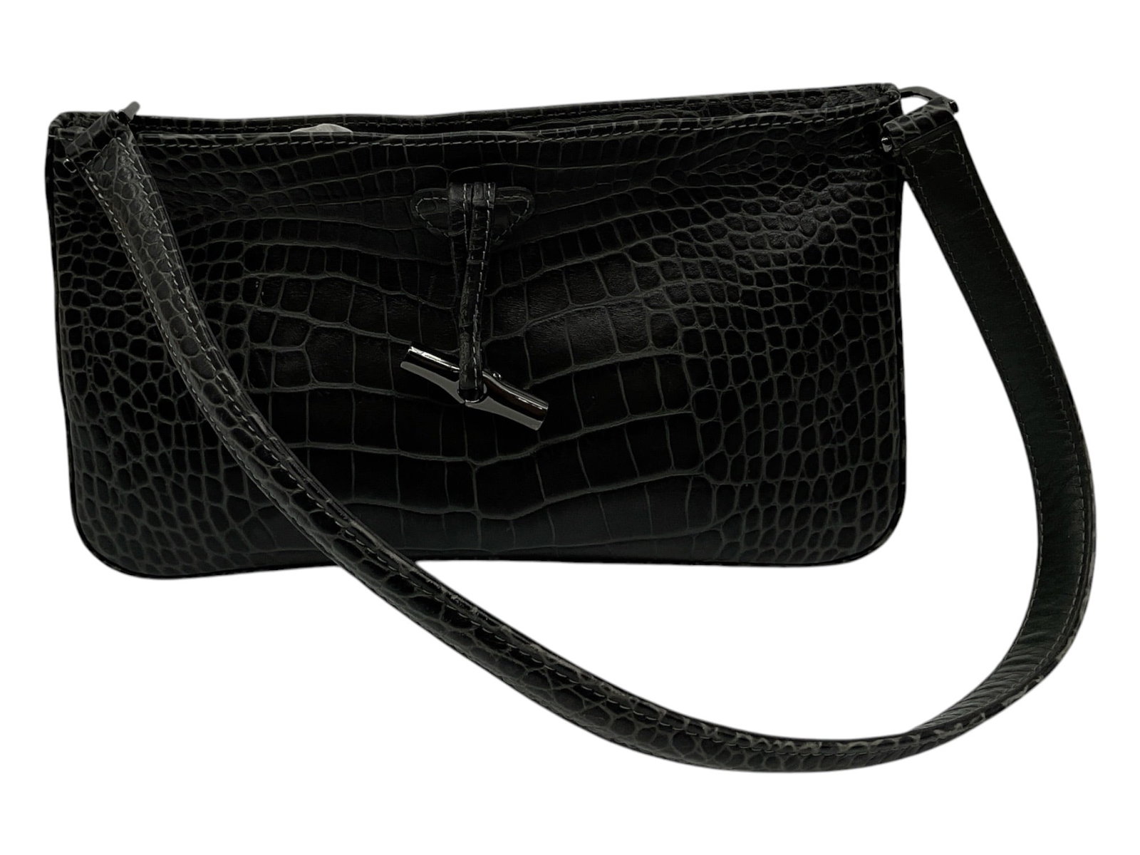 Longchamp Embossed Leather Shoulder Bag - 2