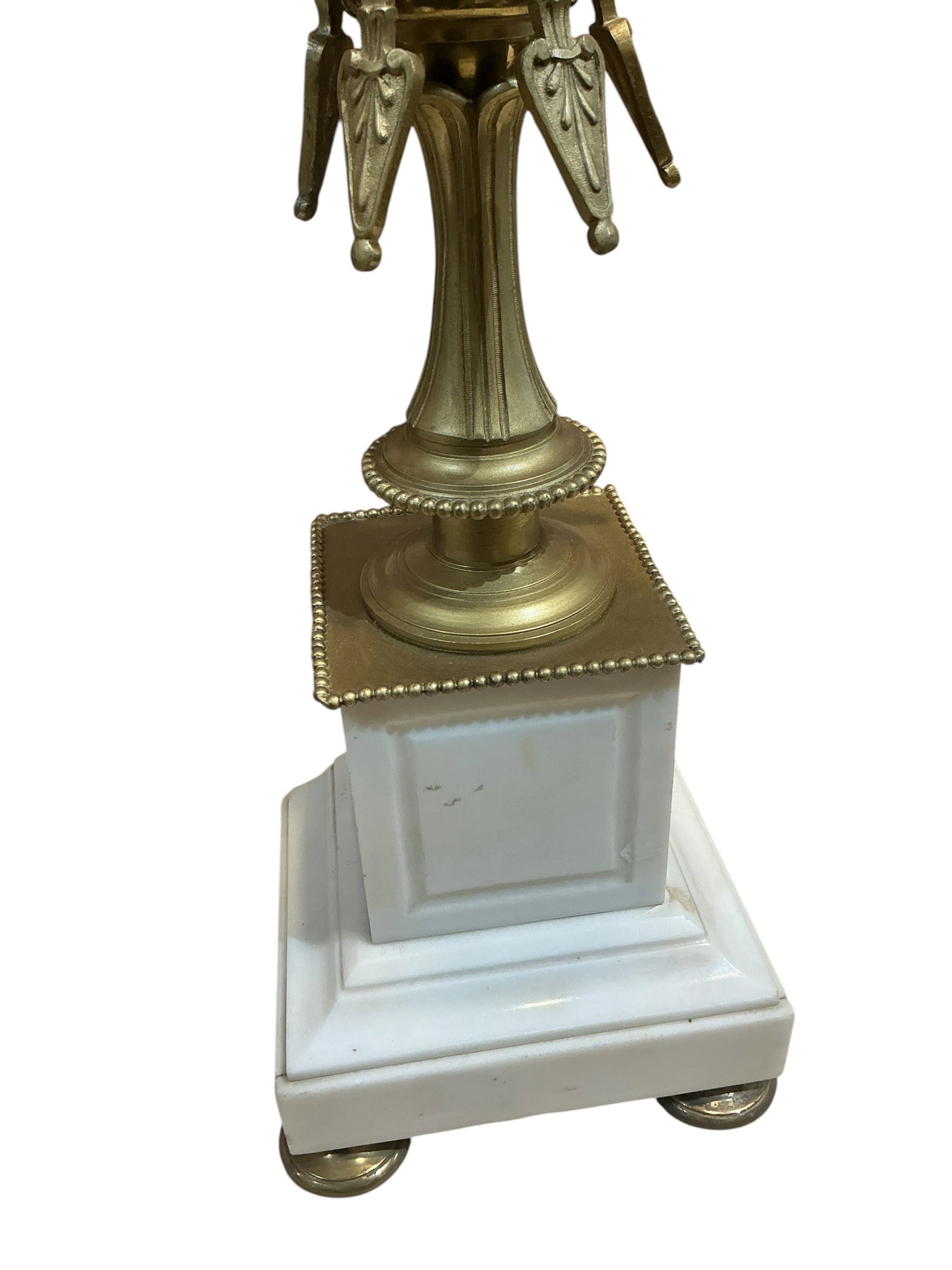 AQ155- Pair of Victorian Style Marble and Dore Bronze Six-Light Candelabra - 4