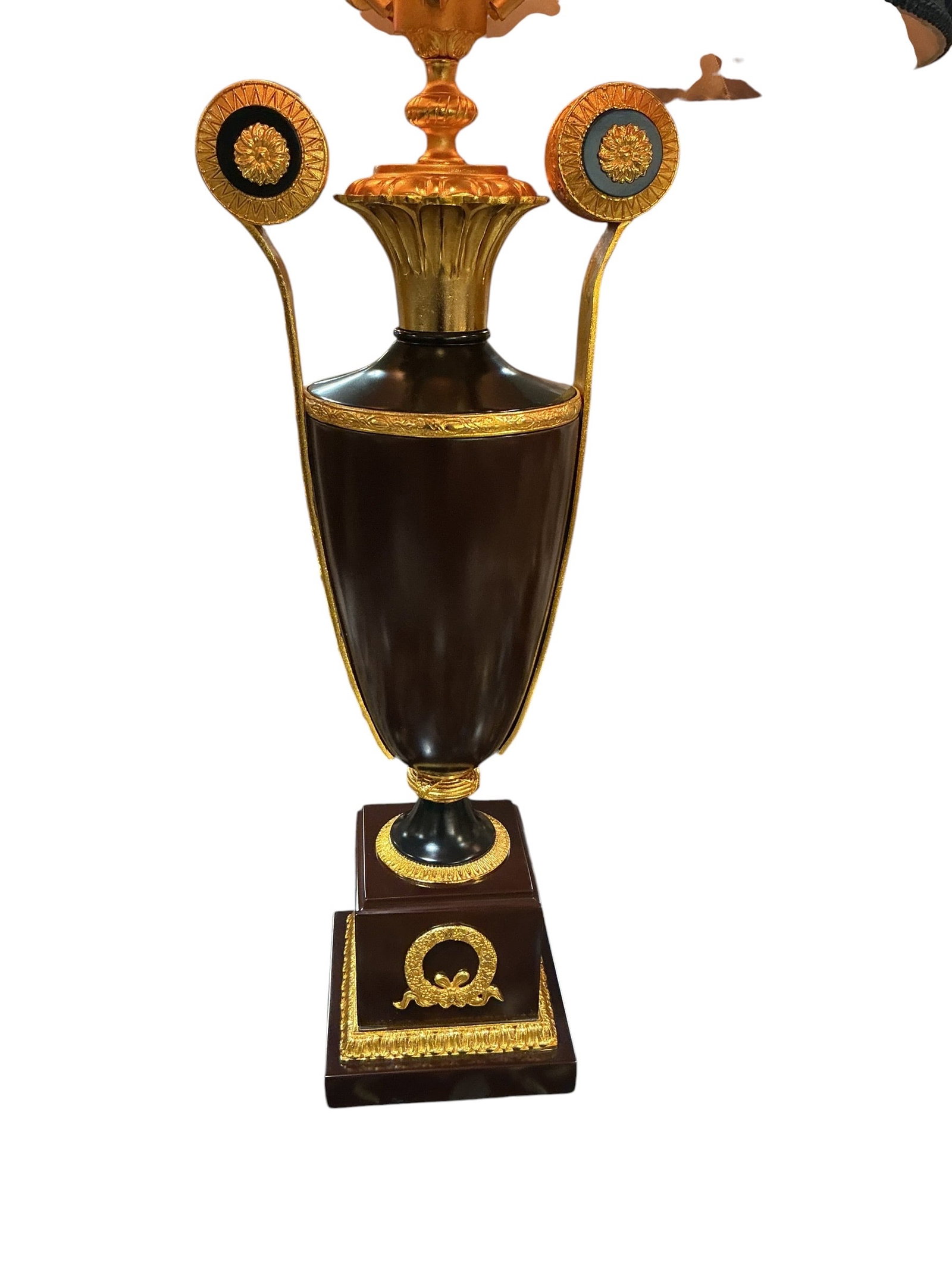 LM085- Pair of Wood and Dore Bronze Table Lamps - 2