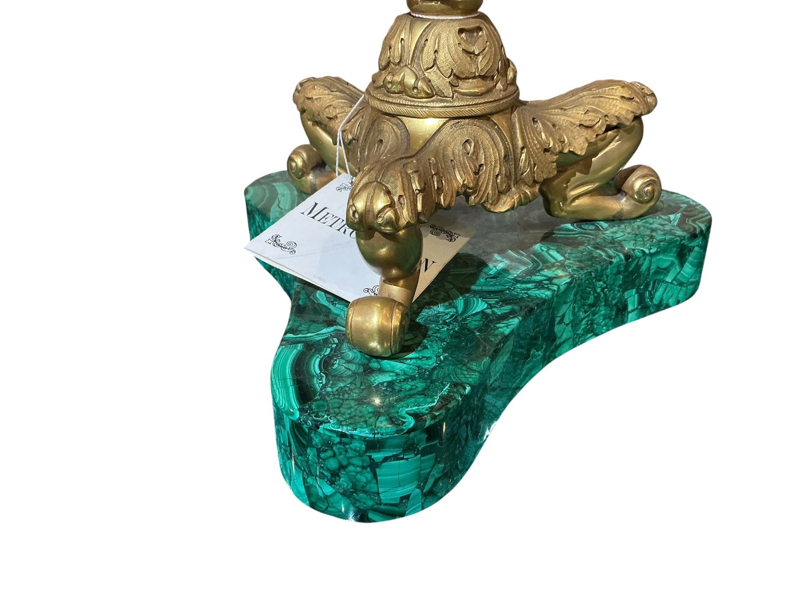 MC199 - Pair of Malachite and Dore Bronze Candelabra - 4