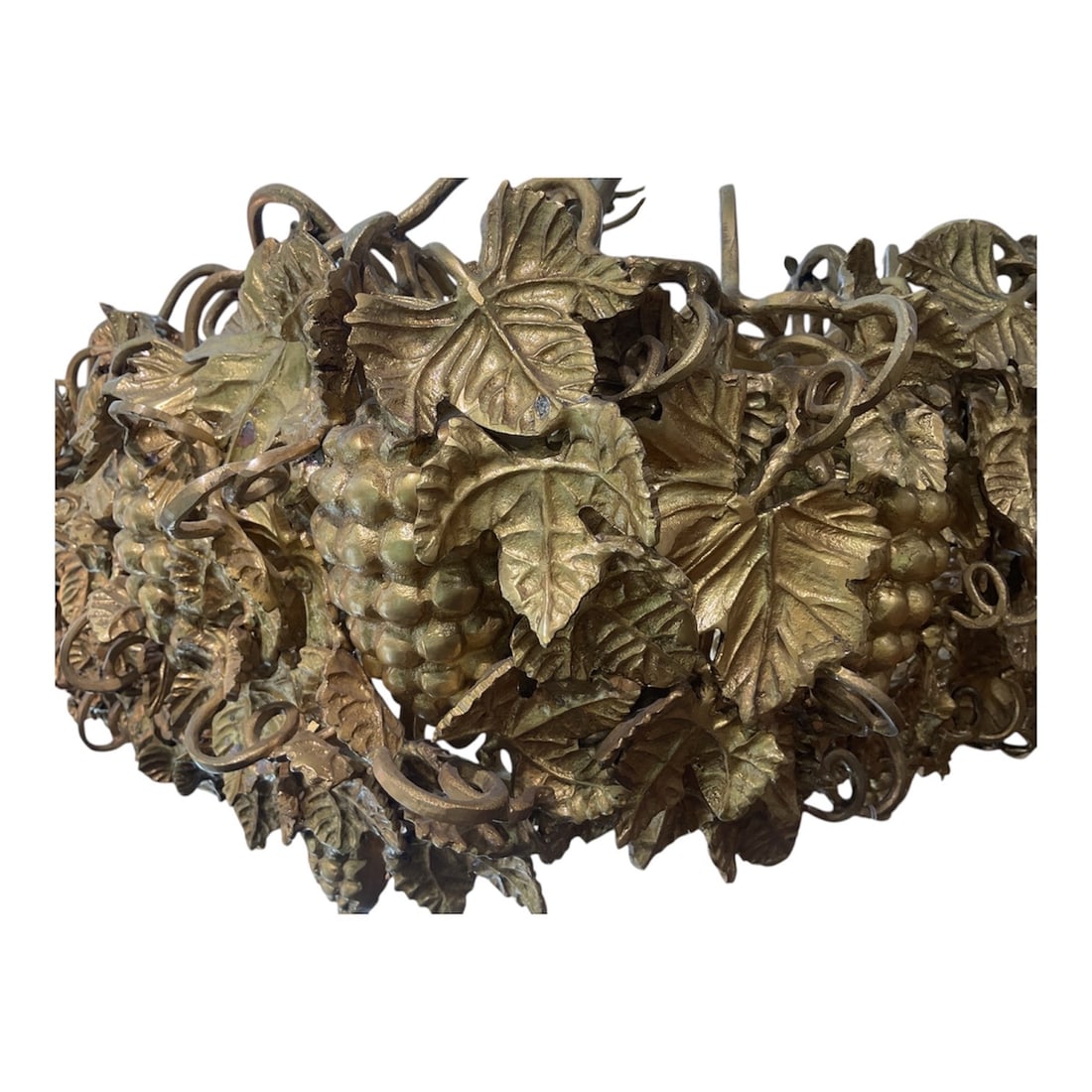 CH193 - Dore Bronze Grape Motif Rectangular Chandelier - 2