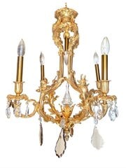 French Louis XVI Style Gilt Bronze & Crystal Five-Light Chandelier (1 of 5)