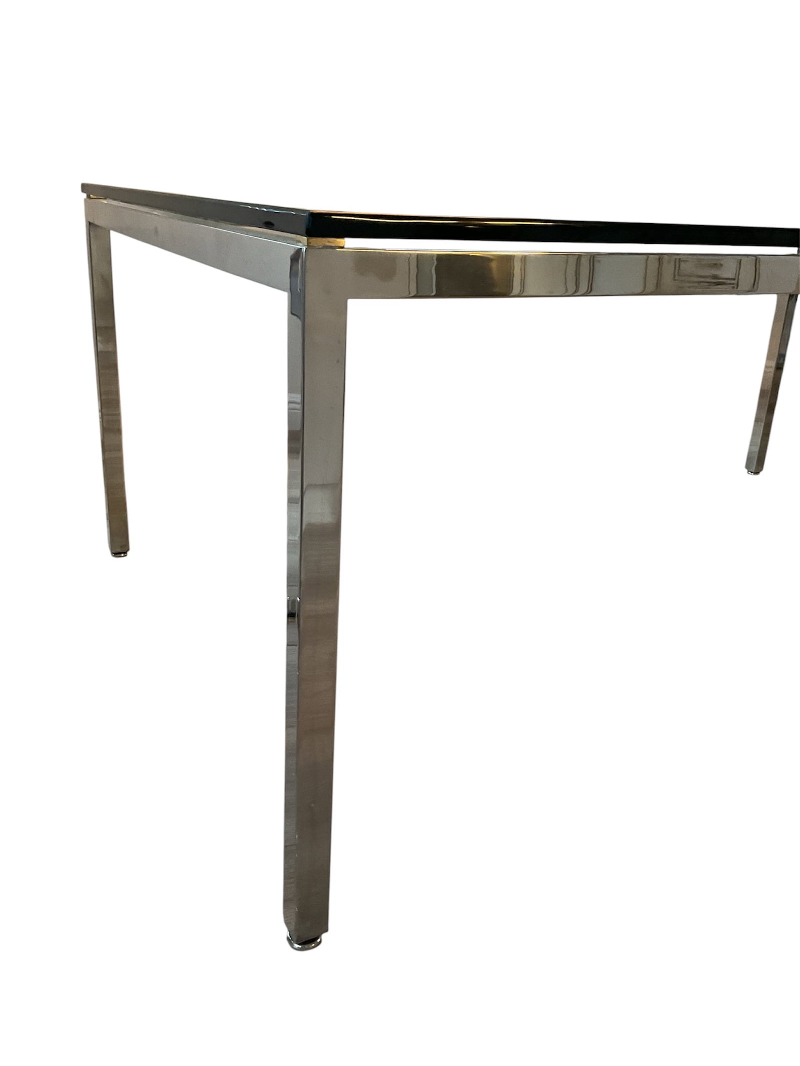 Milo Baughman Style Chrome and Glass Dining Table - 2