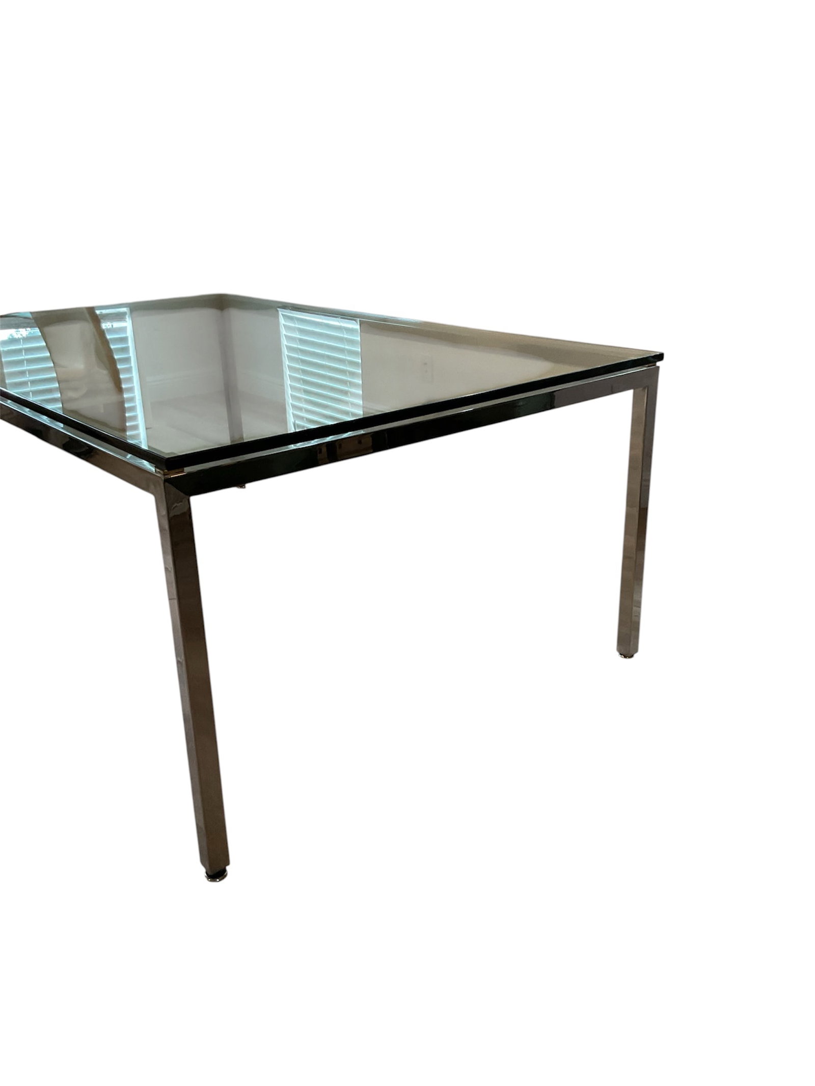 Milo Baughman Style Chrome and Glass Dining Table - 3