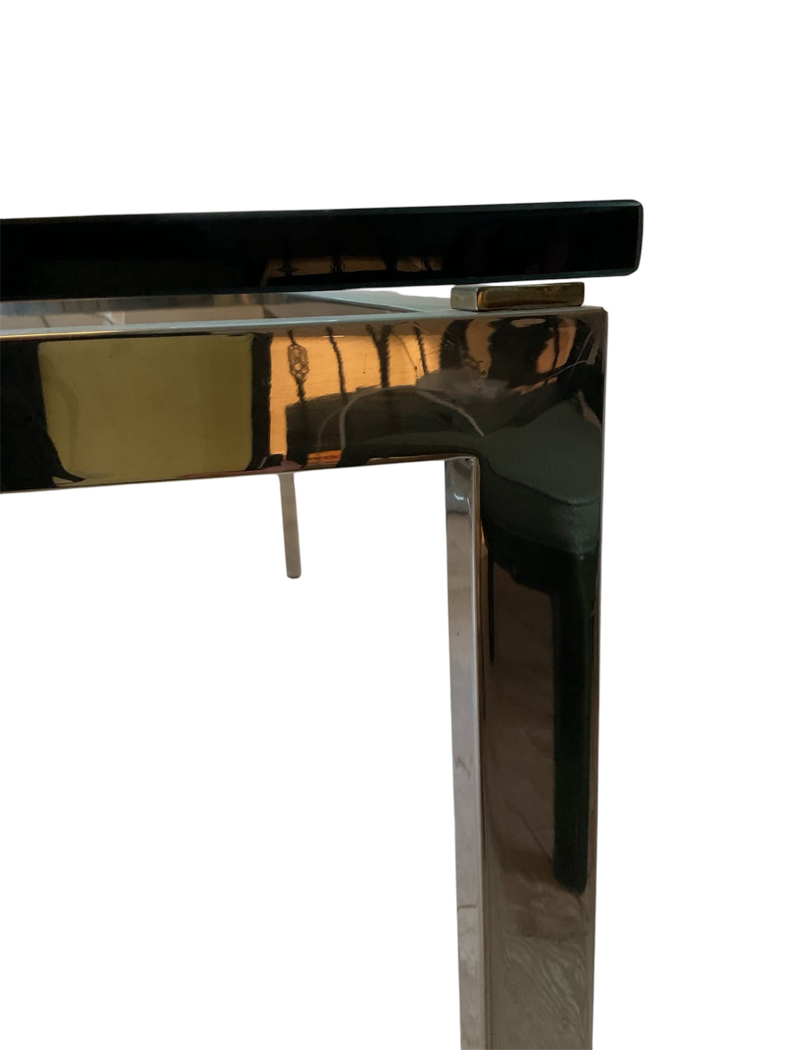 Milo Baughman Style Chrome and Glass Dining Table - 4