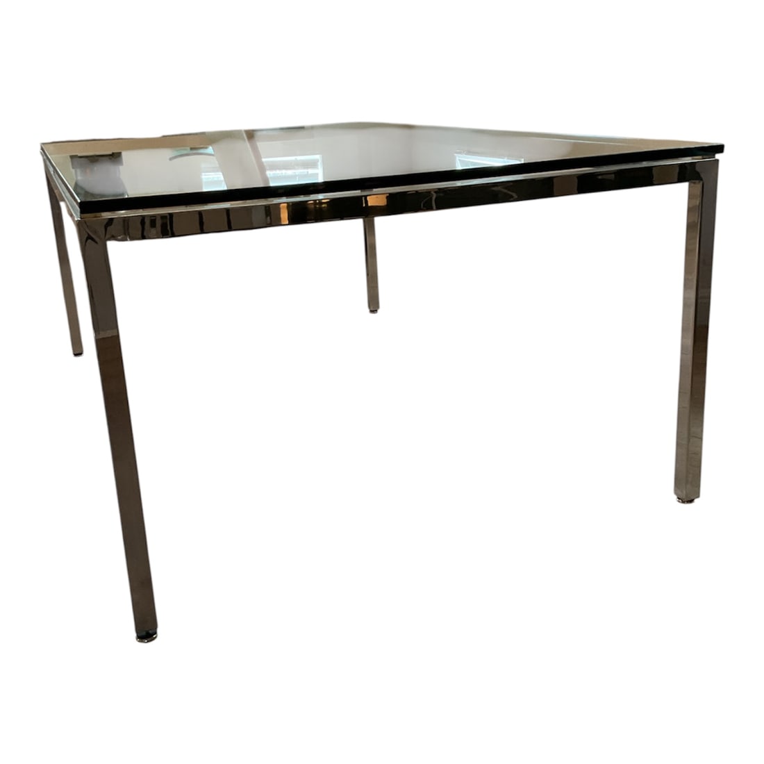 Milo Baughman Style Chrome and Glass Dining Table - 5